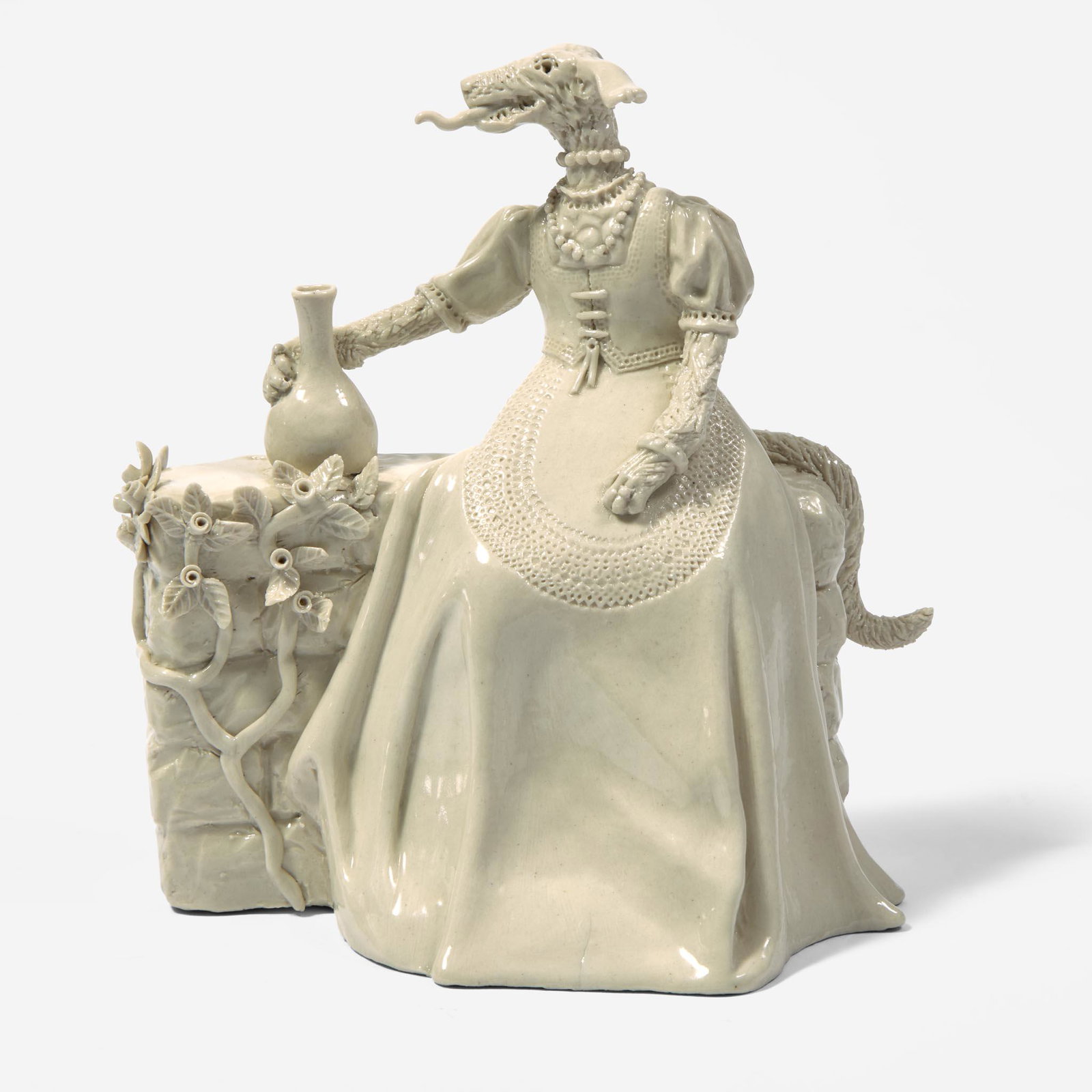 Jack Earl (Ameican, b. 1934) Ceramic Wolf Sculpture, USA, 1975 (1 of 3)