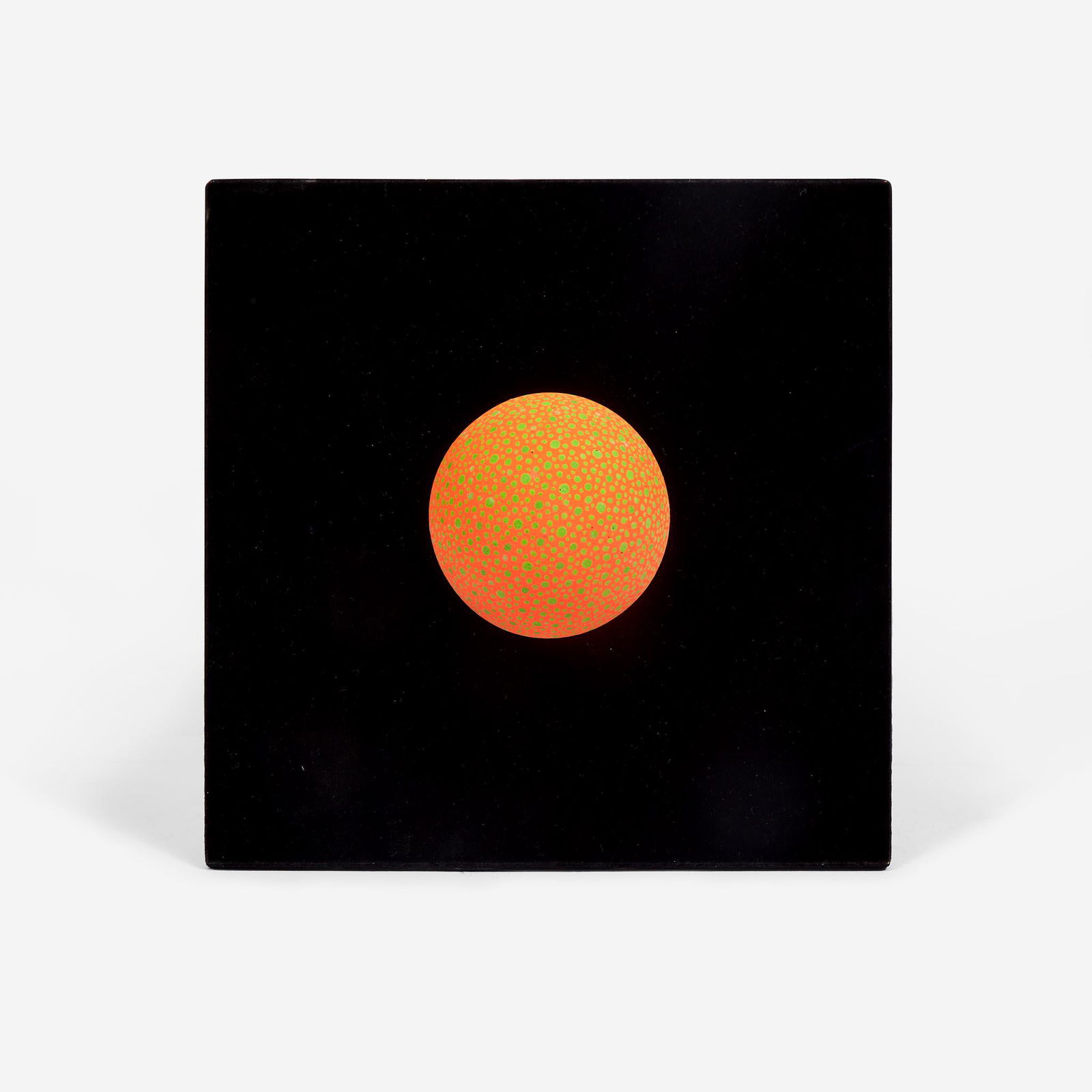 Kuno Gonschior (German, 1933-2010) Untitled Sculpture, Germany, circa 1969: Kuno Gonschior (German, 1933-2010) Untitled Sculpture, Germany, circa 1969 Wood, paint, fabric, plywoodPainted wooden sphere surmounting plywood base covered in bl