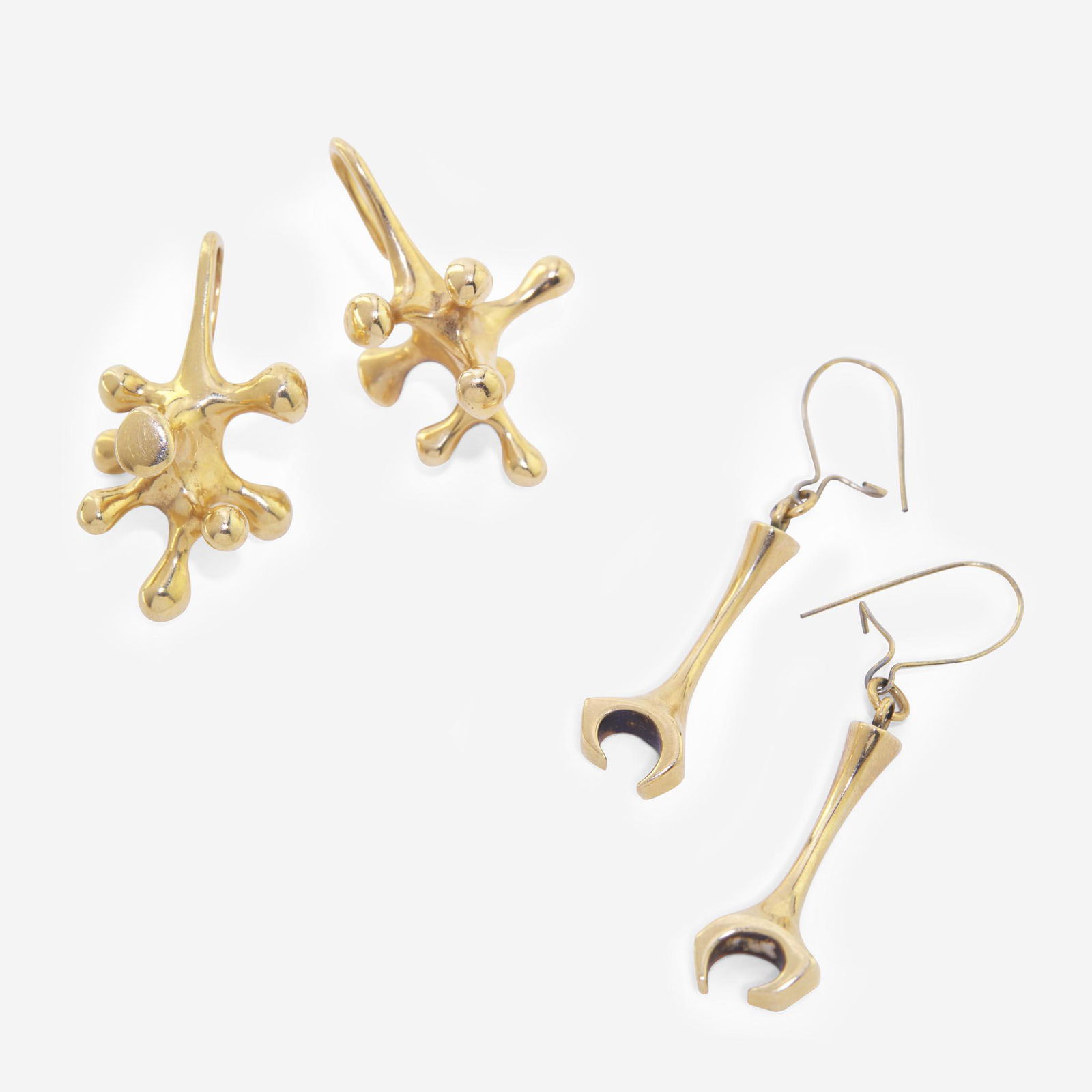 Donald Wright (American, 1930-2012) Two Pairs of Gold Earrings, USA, circa 1980s (1 of 1)