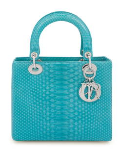 Christian Dior Light Blue Python Small Lady Dior Bag, 2011: Christian Dior Light Blue Python Small Lady Dior Bag, 2011 The Dior Lady Bag first debuted in 1995 as the Chouchou bag, and was presented to Princess Diana by Bernadette Chirac, then-First Lady of Fra