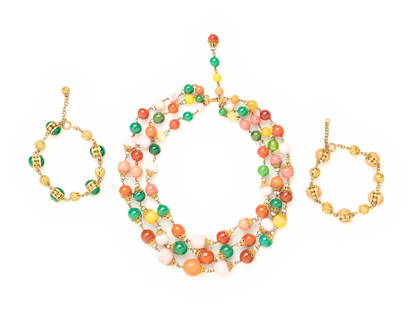 Chanel Necklace and Two Bracelets, Attributed to Robert Goossens, c. 1954-74: Chanel Necklace and Two Bracelets, Attributed to Robert Goossens, c. 1954-74 This piece was once owned by Erna de Paz Ortiz Basualdo, the granddaughter of a prominent Argentinian family that hosted ro