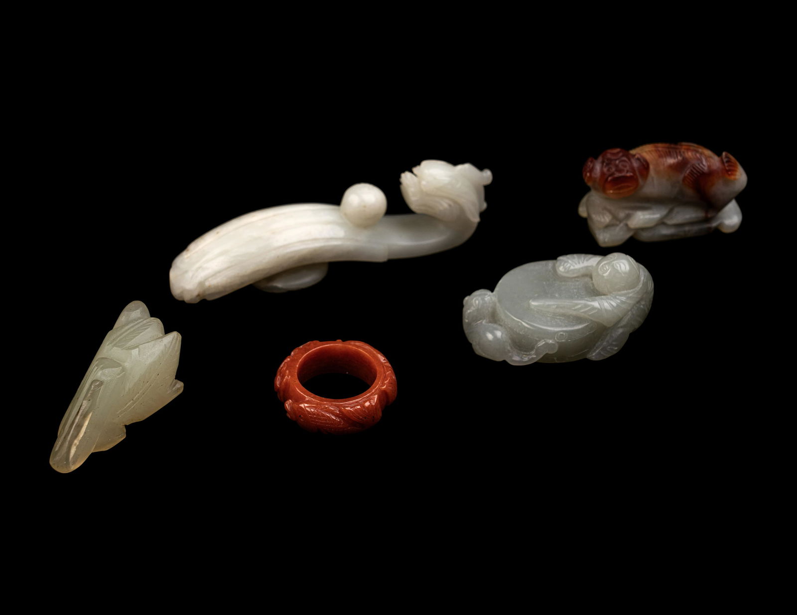 11 Chinese Jade and Hardstone Carvings (1 of 3)