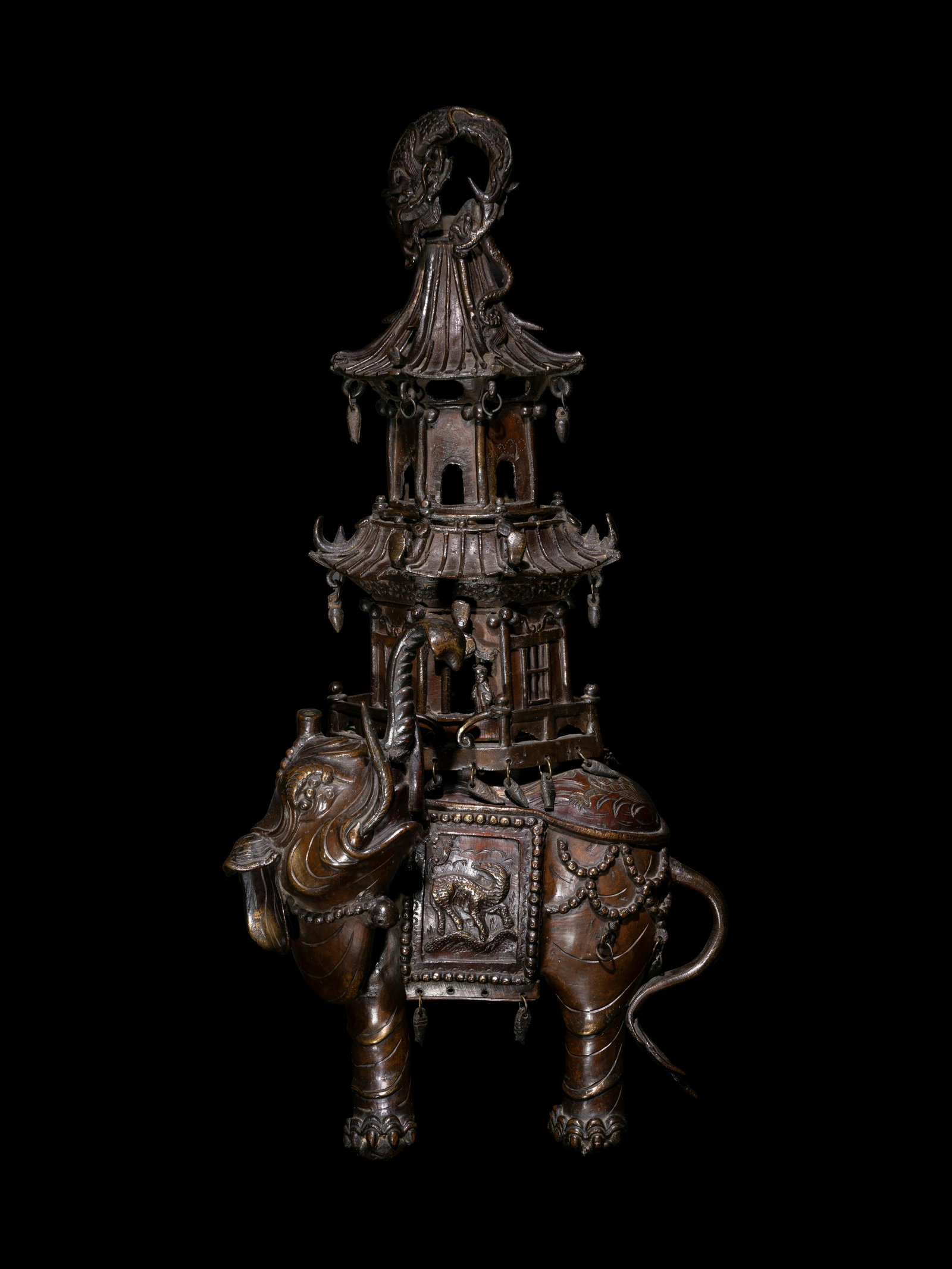 A Chinese Bronze Elephant-Form Incense Burner (1 of 3)