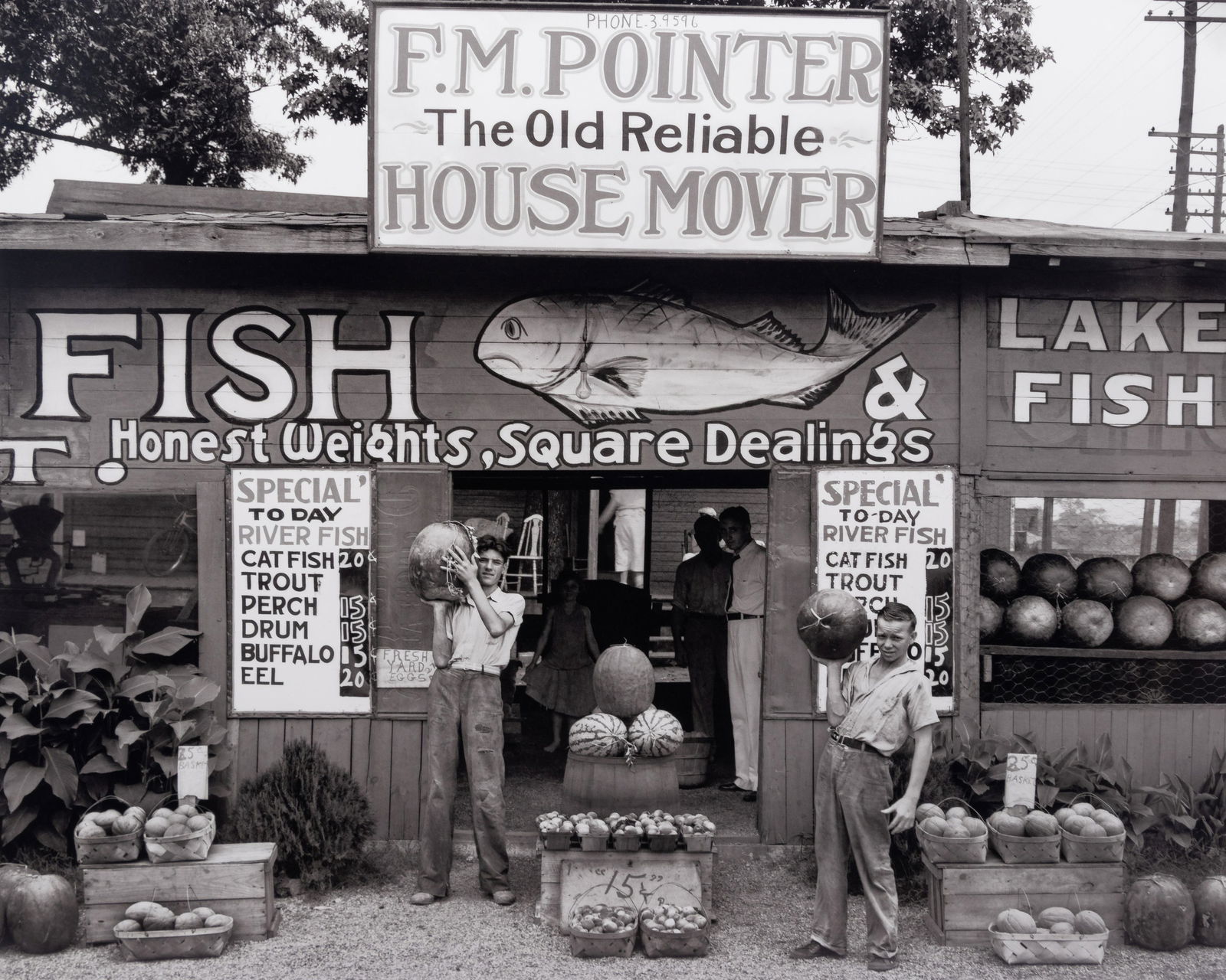 Walker Evans (1903-1975) Roadside Stand, Near Birmingham, Alabama, 1936 : Walker Evans (1903-1975) Roadside Stand, Near Birmingham, Alabama, 1936 Oversized archival pigment print, flush-mounted to acrylic, printed after 1975, signed and inscribed by John T. Hil