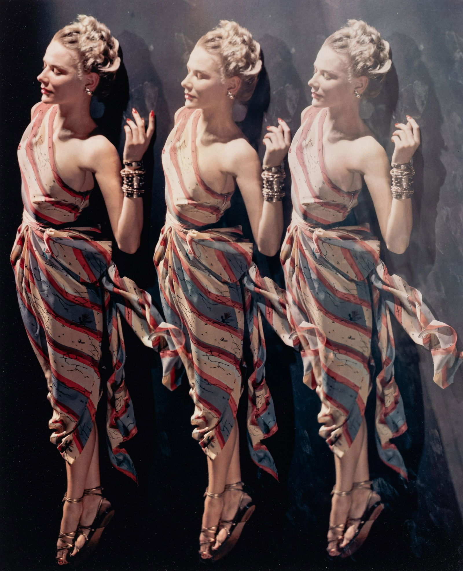 Erwin Blumenfeld (1897-1969) Three Times Petersen, Dinner Dress by Cadwallader, Study for a: Erwin Blumenfeld (1897-1969) Three Times Petersen, Dinner Dress by Cadwallader, Study for a Fashion Page, February 1947, from "Blumenfeld Color" Dye-transfer print, printed 1984, Estate