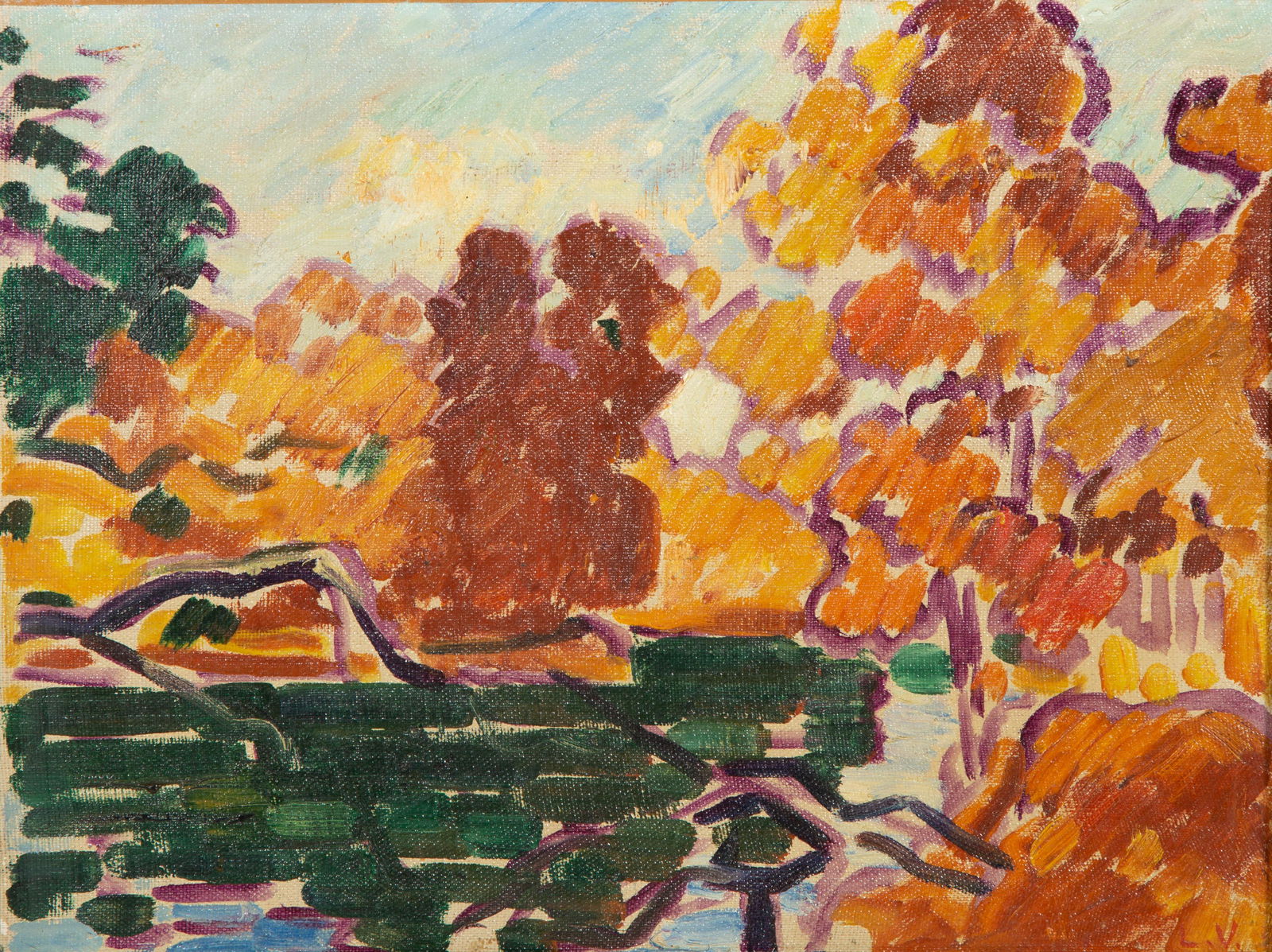 Louis Valtat (French, 1869-1952) Paysage d'automne au bord de la riviere, c. 1935 (1 of 5)