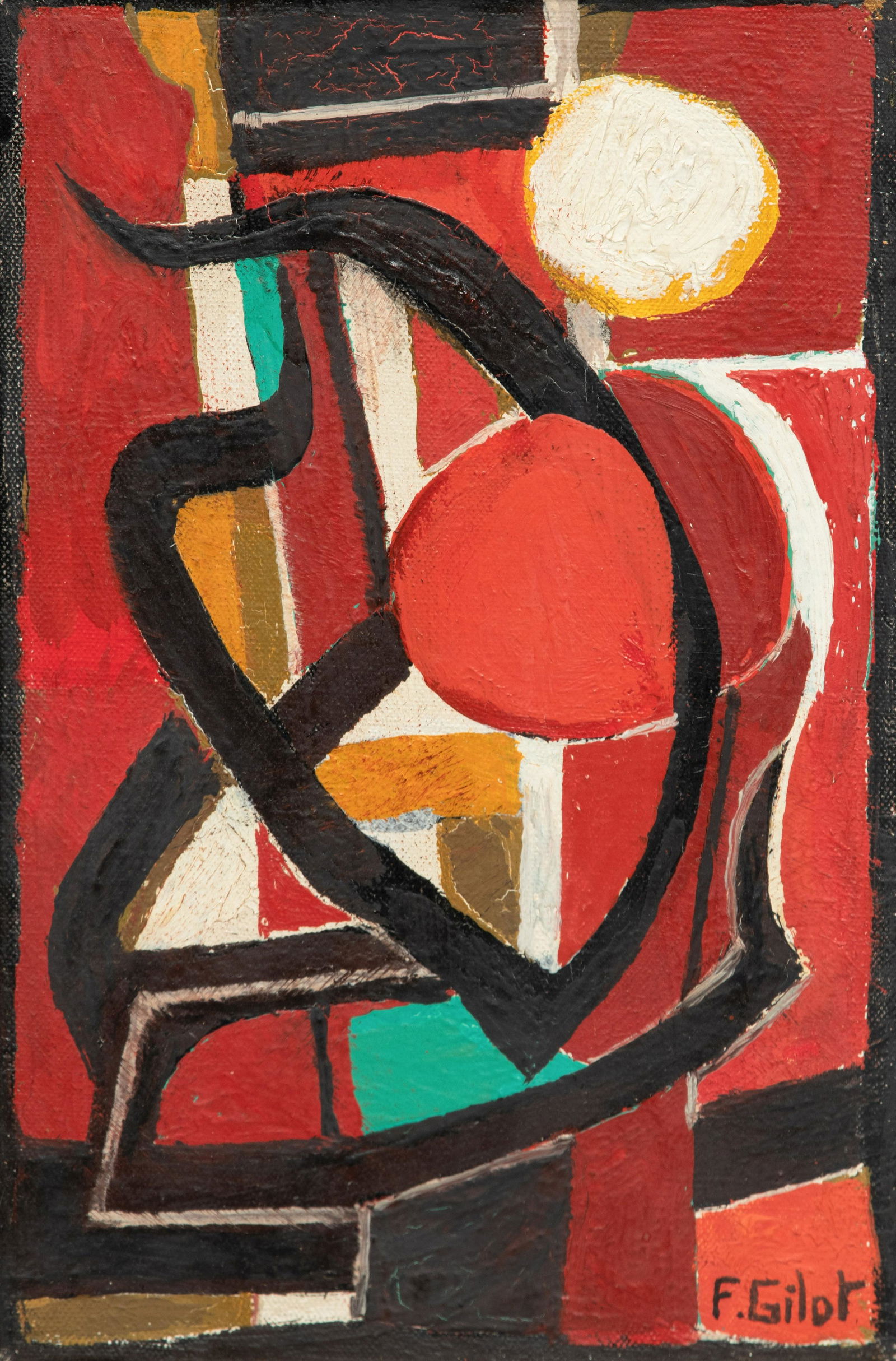 Francoise Gilot (French, b. 1921) Composition in Red (1 of 5)