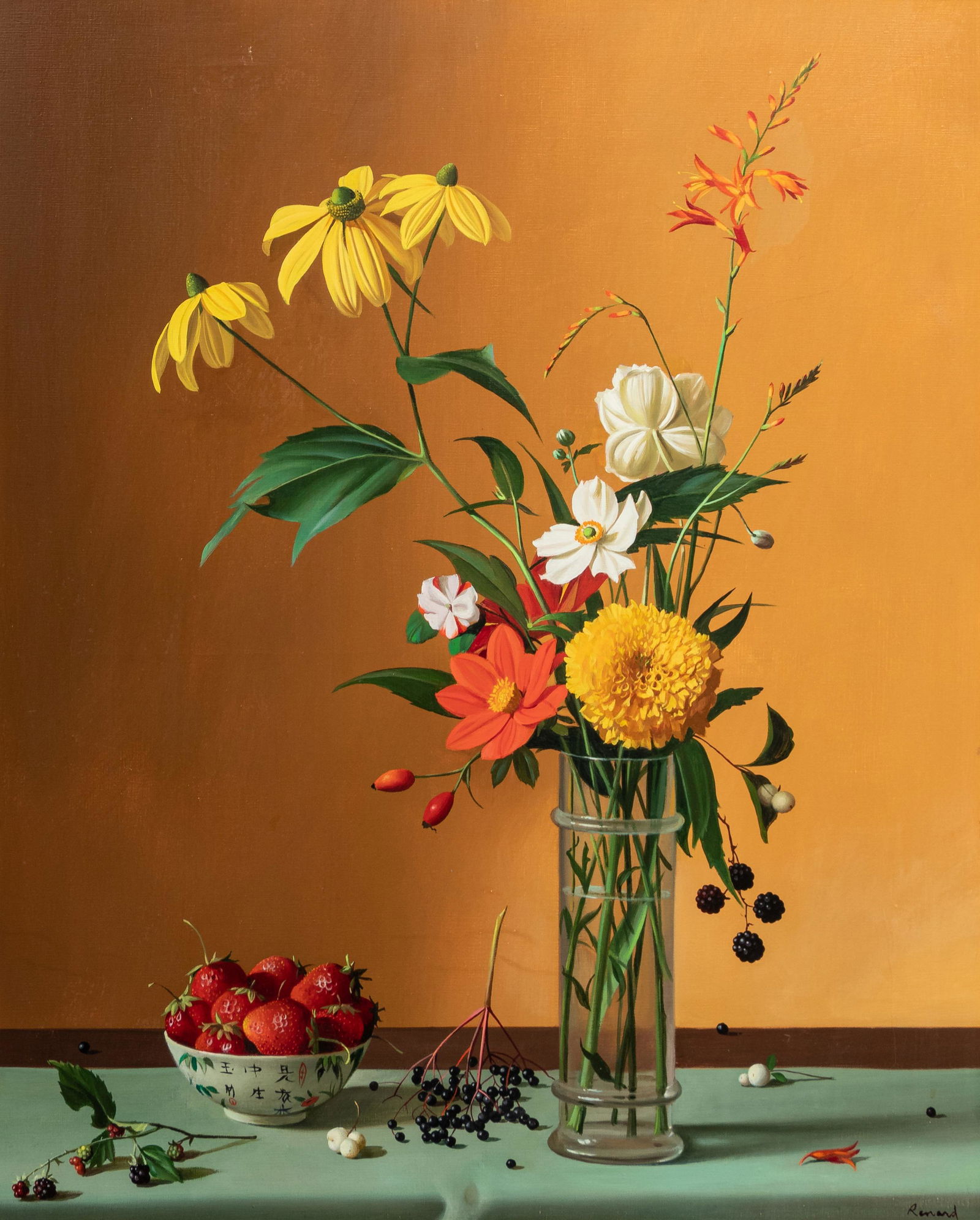 Fernand Renard (French, 1912-1990) Fleurs et fraises (1 of 7)