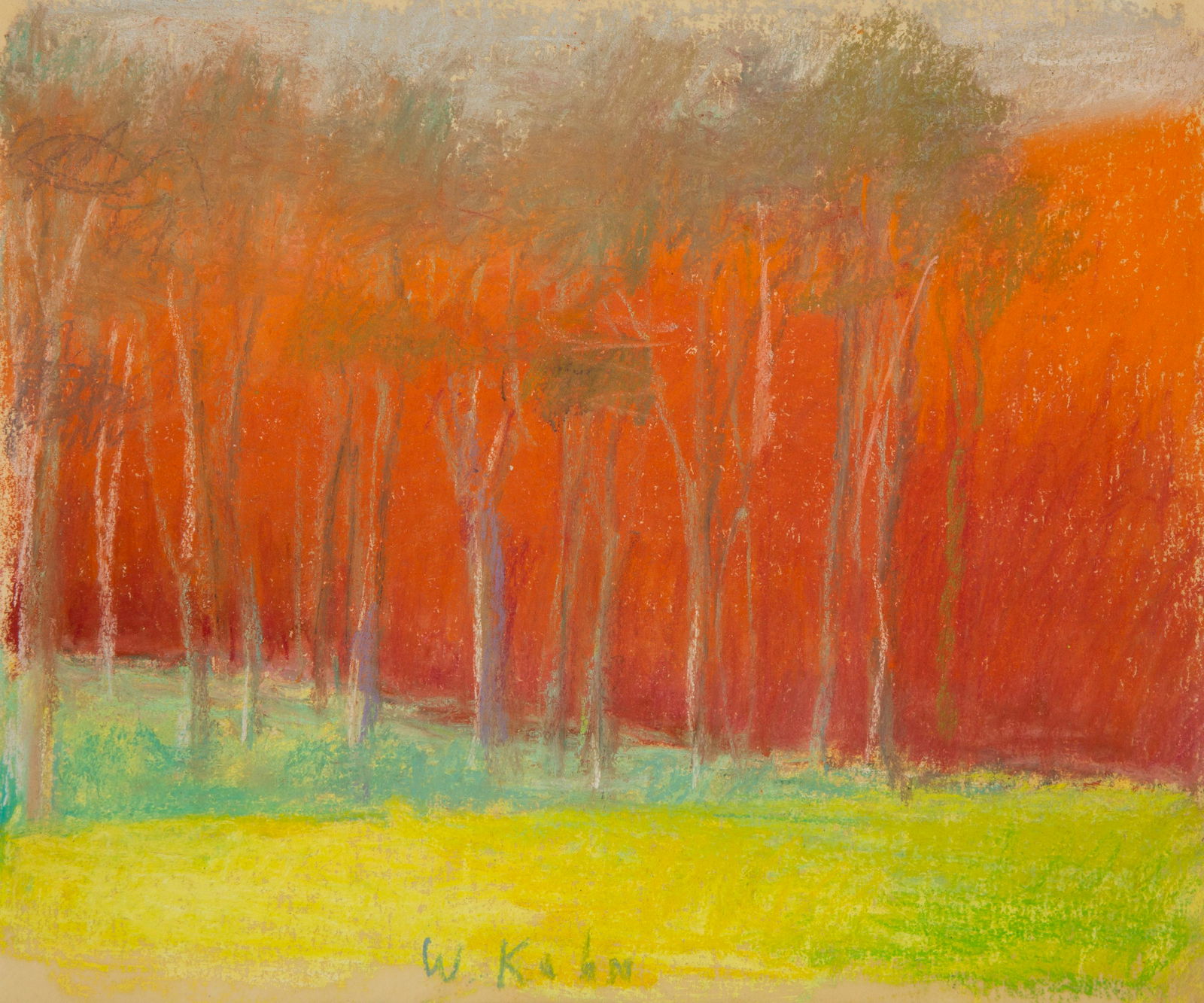 Wolf Kahn (American/German, 1927-2020) On the Edge, 1992: Wolf Kahn (American/German, 1927-2020) On the Edge, 1992 pastel on paper signed W. Kahn (lower center) 8 x 9 1/2 inches. Provenance: Thomas Segal Gallery, Boston (label verso)
