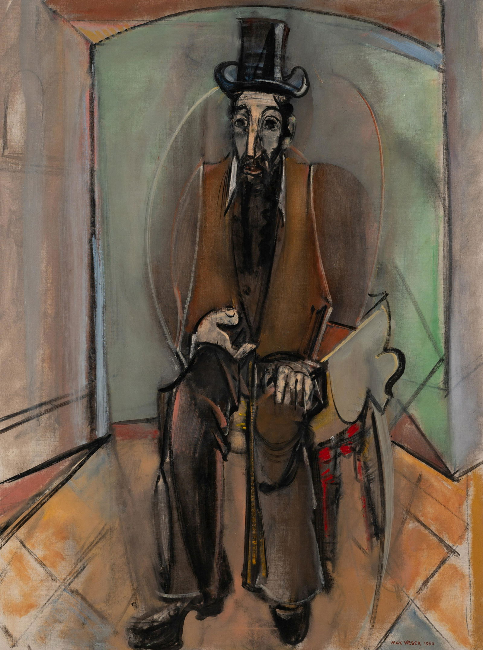 Max Weber (American, 1881-1961) Rabbi, 1950: Max Weber (American, 1881-1961) Rabbi, 1950 oil on canvas signed Max Weber and dated (lower right) 40 x 30 inches. Provenance: M. Knoedler & Co., New York Joan and Lester Avnet Collection, New York (l