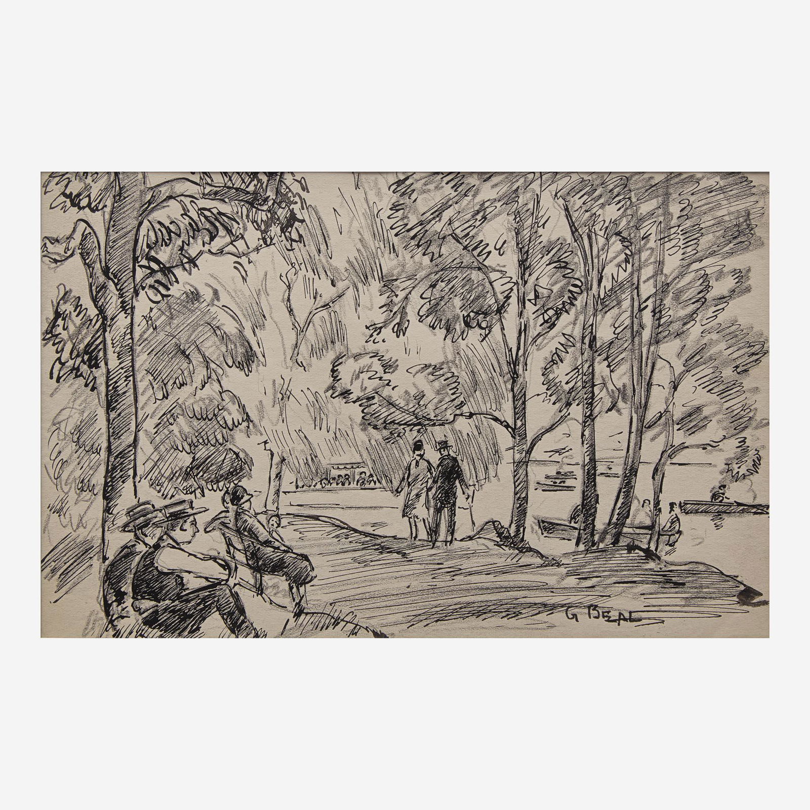 Gifford Beal (American, 1879-1956) By the Lake, Central Park (1 of 2)