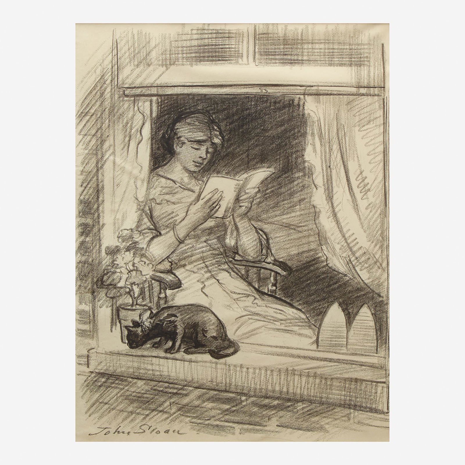 John French Sloan (American, 1871-1951) Miss Hallroom (1 of 2)