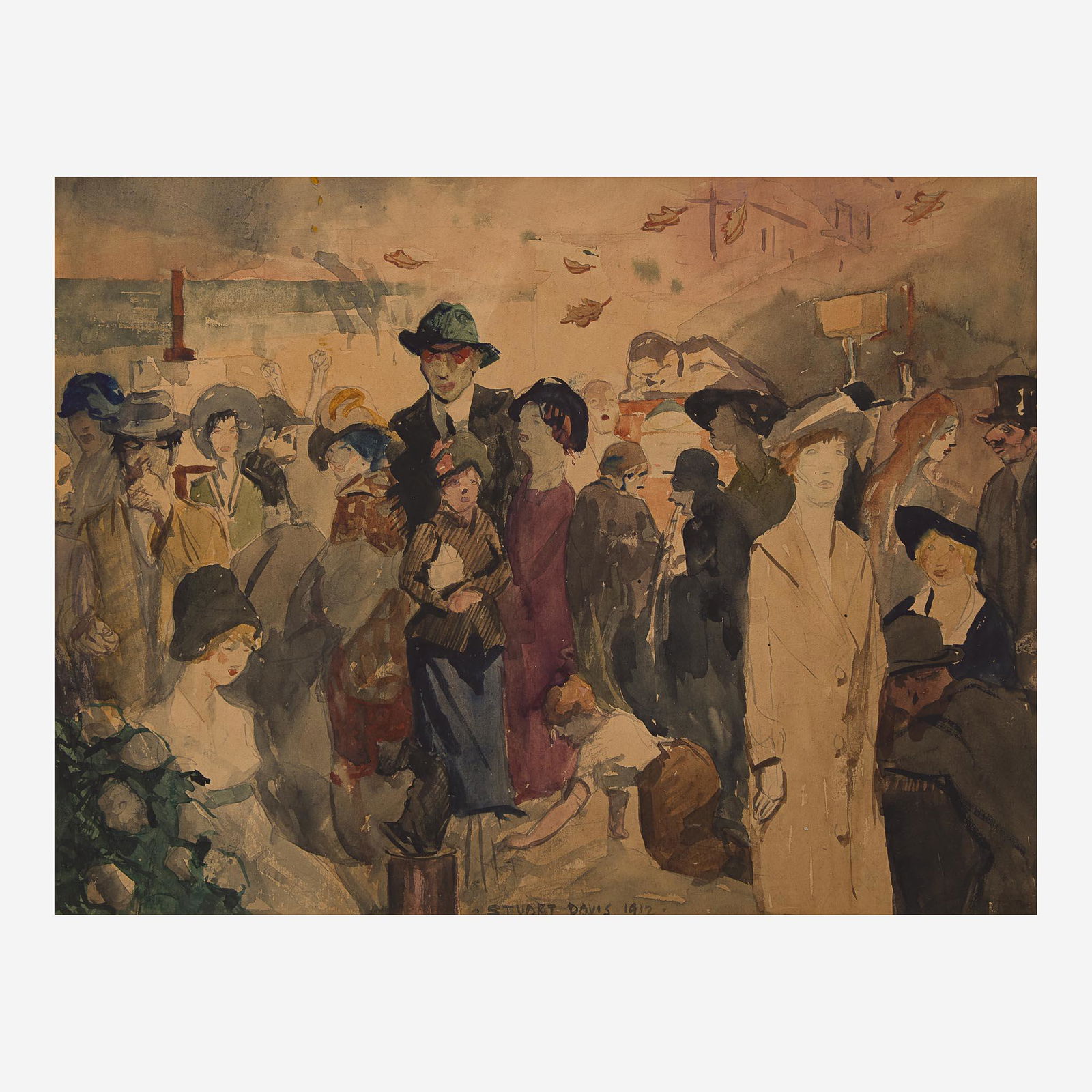 Stuart Davis (American, 1892–1964) They Bring Me Tokens of Myself: Stuart Davis (American, 1892–1964) They Bring Me Tokens of Myself Signed and dated 'STUART DAVIS 1912' bottom center, watercolor and pencil on paperSheet size: 14 1/4 x 19 in. (36.2 x 48.2cm) P