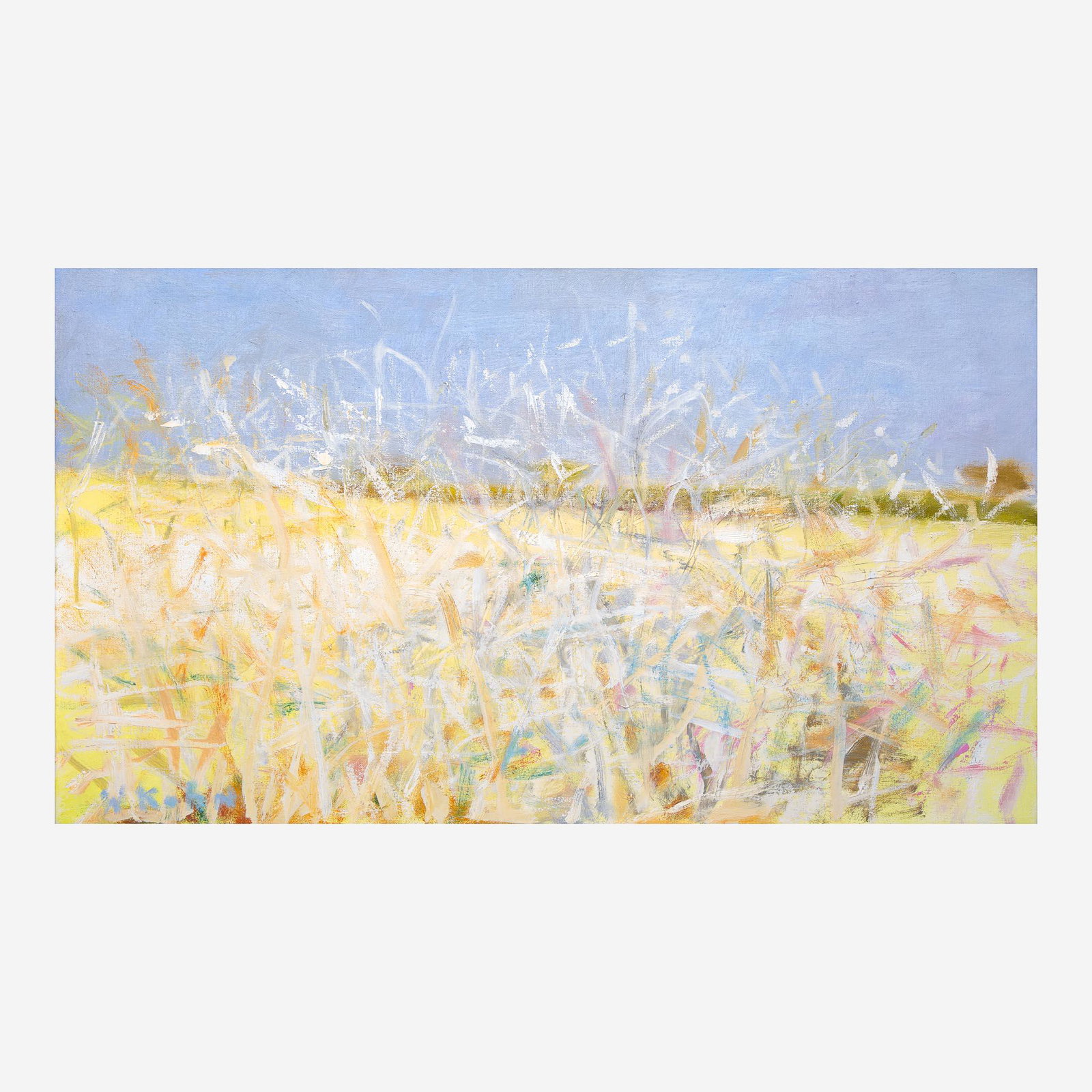 Wolf Kahn (American/German, 1927–2020) African Memory: Wolf Kahn (American/German, 1927–2020) African Memory Signed 'W. Kahn' bottom left; also titled on upper stretcher verso, and dated and numbered '2003/46' verso, oil on canvas16 x 28 in. (40.6 x