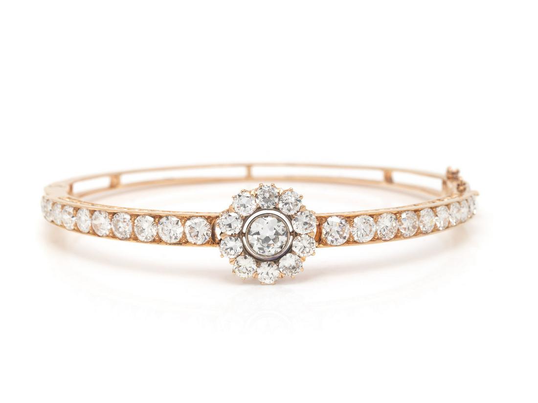 ANTIQUE, DIAMOND BANGLE BRACELET (1 of 2)