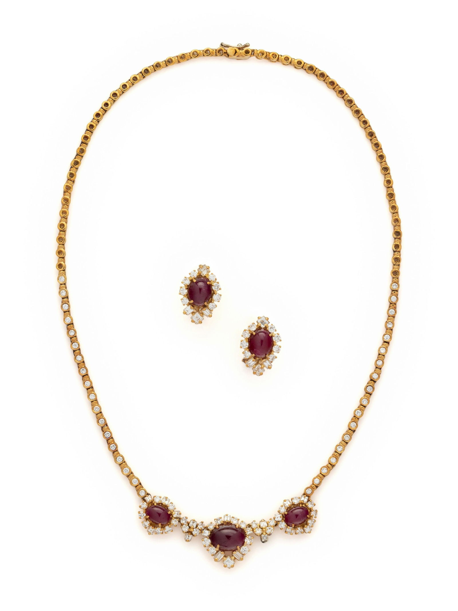 YELLOW GOLD, RUBY AND DIAMOND SET (1 of 3)