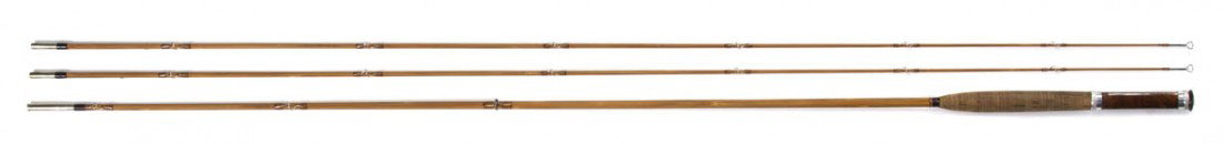 A Hansen Custom Bamboo Fishing Rod, Length 7 feet,: A Hansen Custom Bamboo Fishing Rod, Garrison Taper. Length 7 feet, 2/2, 5 weight line.