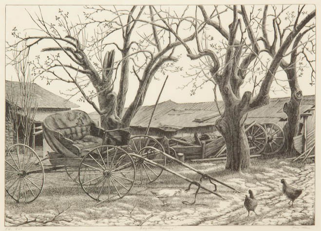 Grace Arnold Albee, (American, 1899-1985), Forgot: Grace Arnold Albee (American, 1899-1985) Forgotten Things, 1943 wood cut, Cleveland Print Club ed. signed Grace Albee and titled (lower right) 8 x 11 inches.