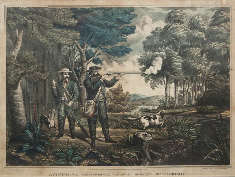 John Walsh, pub., , American Sporting Scene: Snip: John Walsh, pub. American Sporting Scene: Snipe Shooting color engraving 18 x 24 inches.