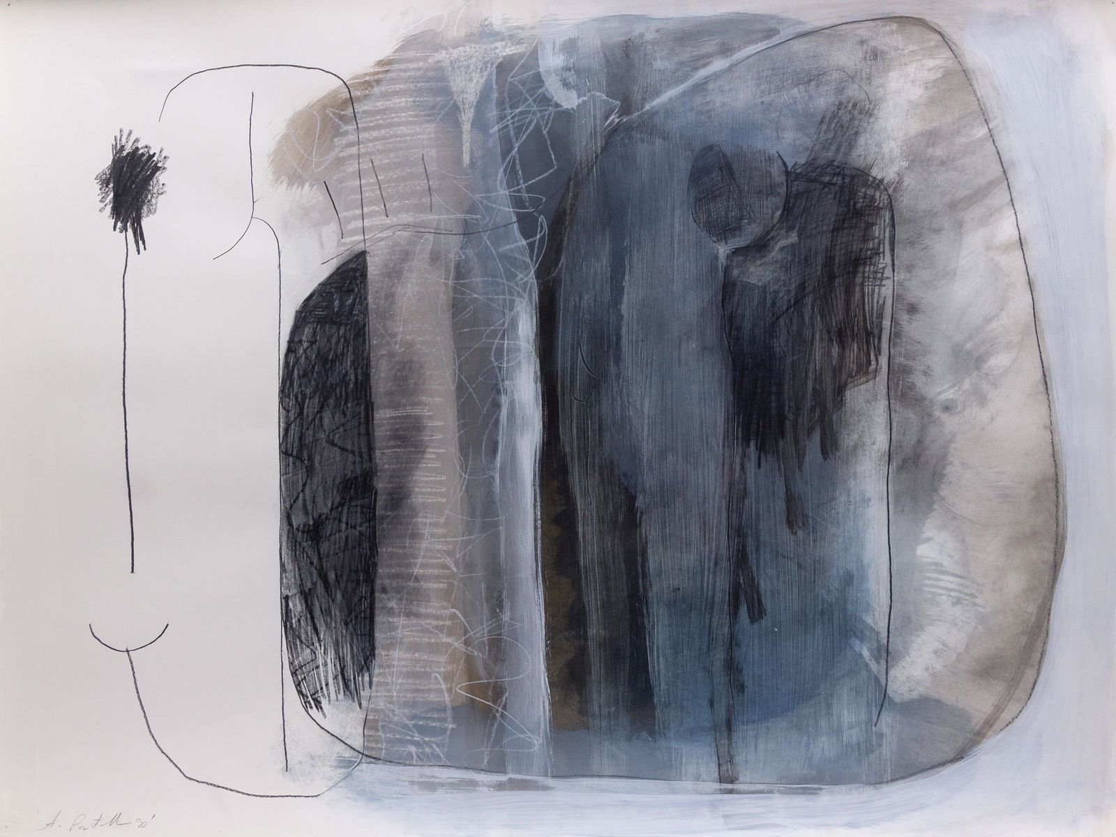 Alexis Portilla (American, b. 1965) Quill, 1990: Alexis Portilla (American, b. 1965) Quill, 1990 ink, graphite and acrylic on paper signed A. Portilla and dated (lower left) 30 x 40 inches.