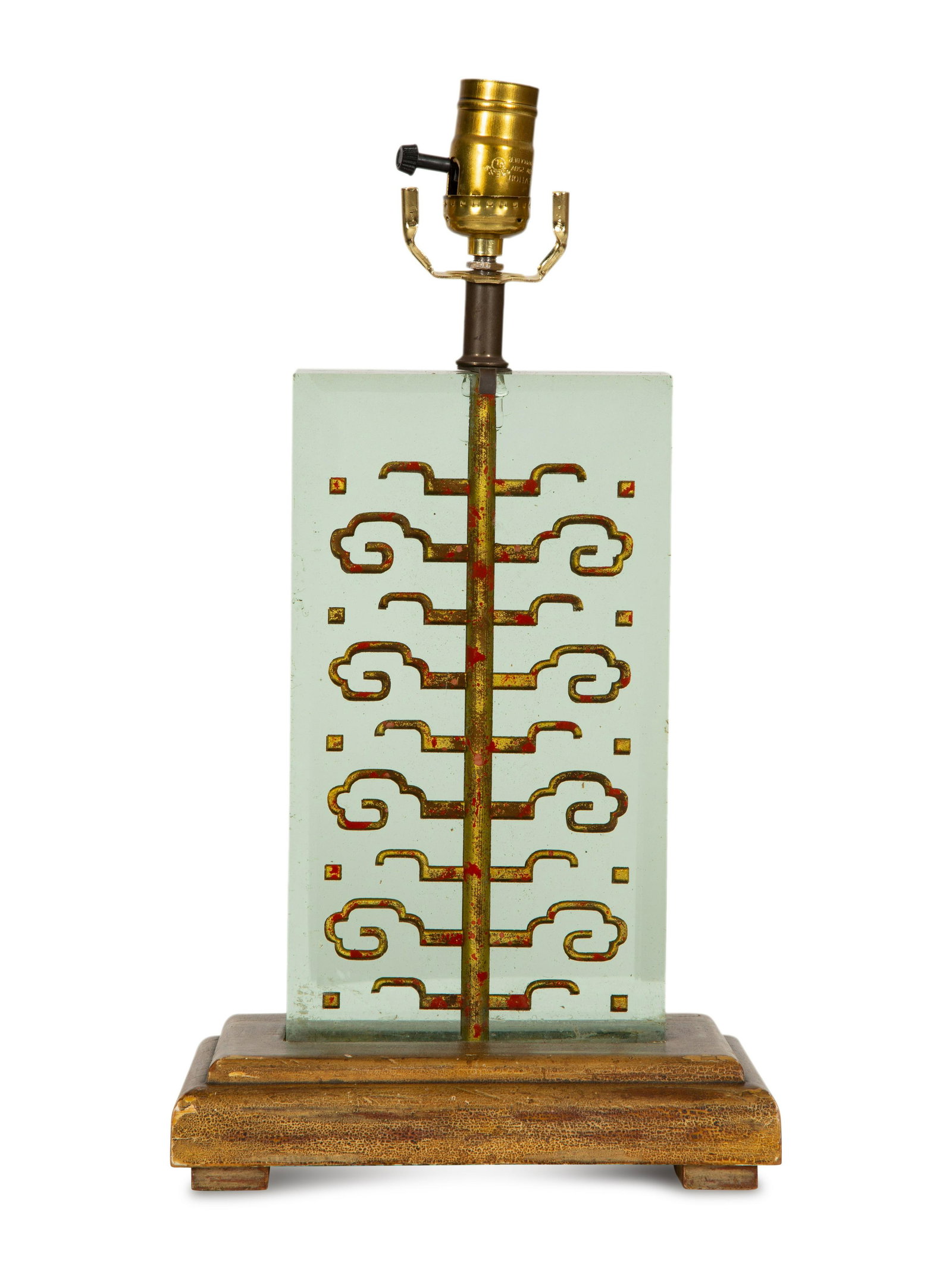 A Brass and Glass Table Lamp in the Style of Samuel Marx: A Brass and Glass Table Lamp in the Style of Samuel Marx 20th Century Height to socket 17 inches. Property of David and Jillian Gilmour, Palm Beach, Florida