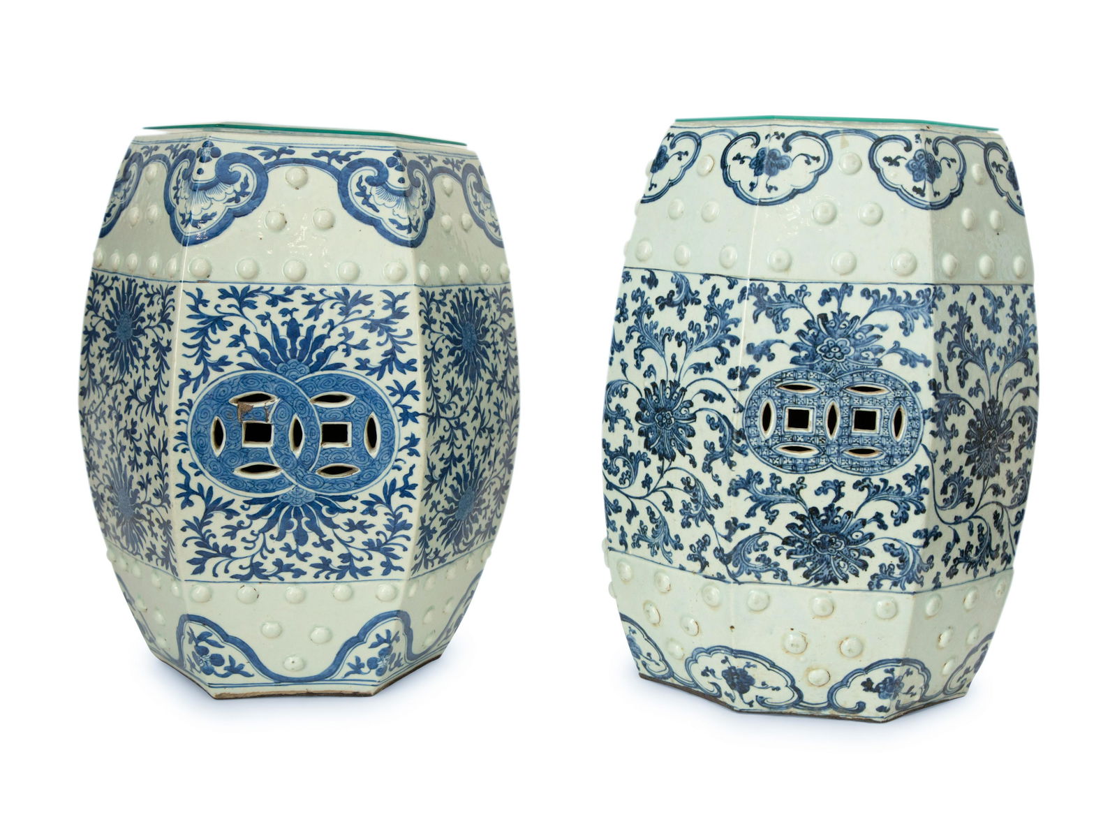 A Near Pair of Chinese Export Porcelain Octagonal Garden Seats (1 of 4)
