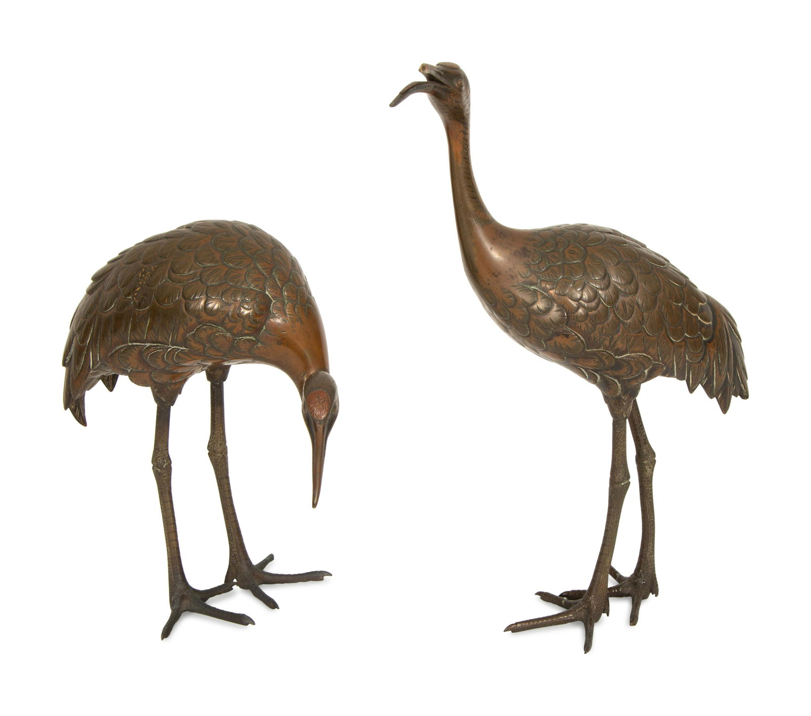 A Pair of Japanese Bronze Figures of Cranes (1 of 6)