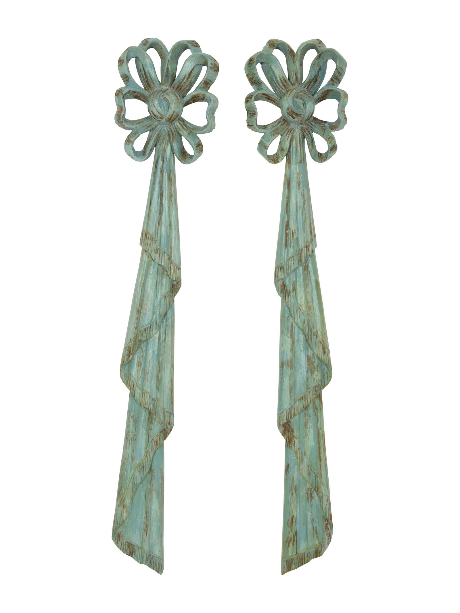 A Pair of French Carved and Painted Bow Knot Wall Plaques (1 of 3)