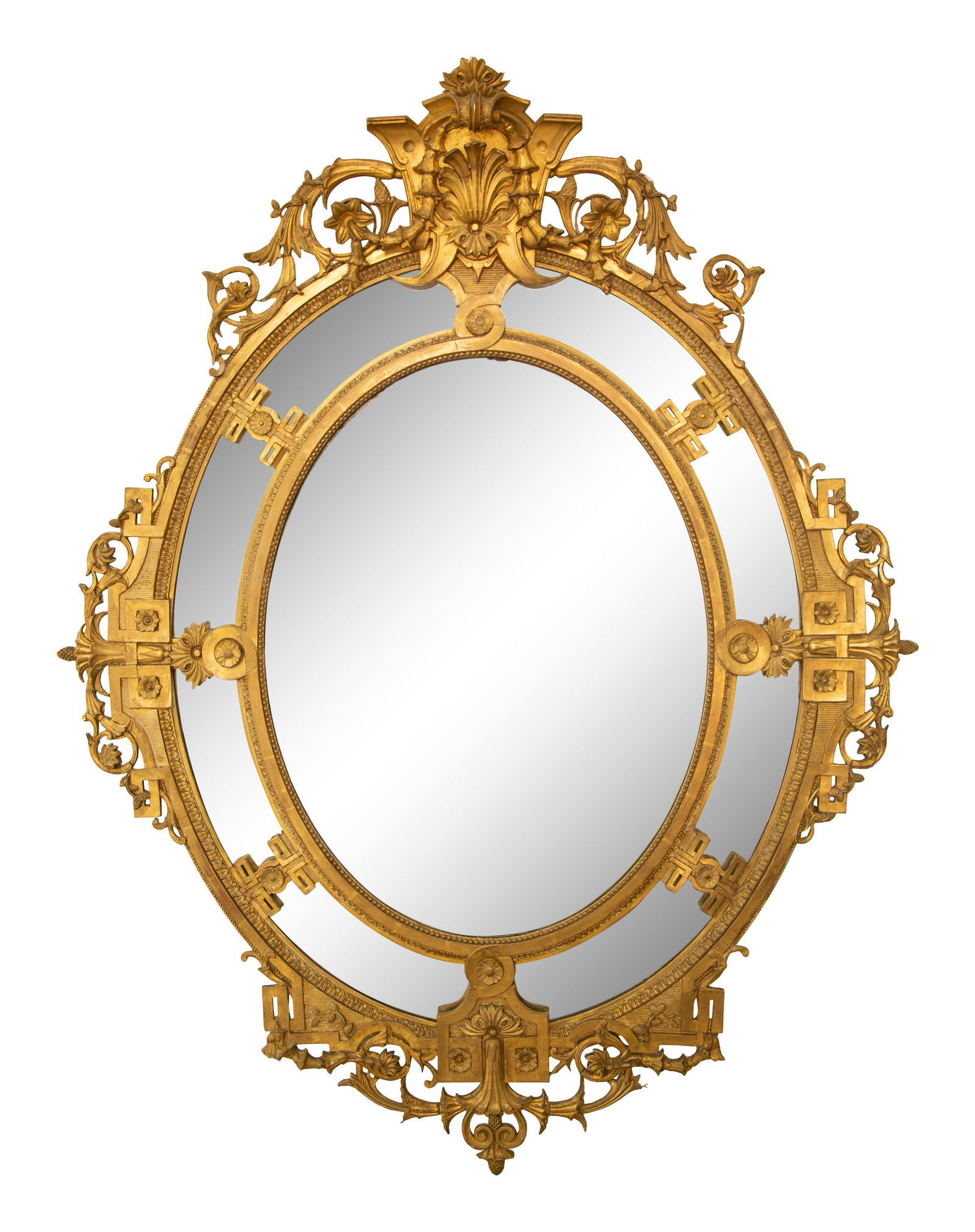 A Napoleon III Giltwood Oval Mirror (1 of 4)