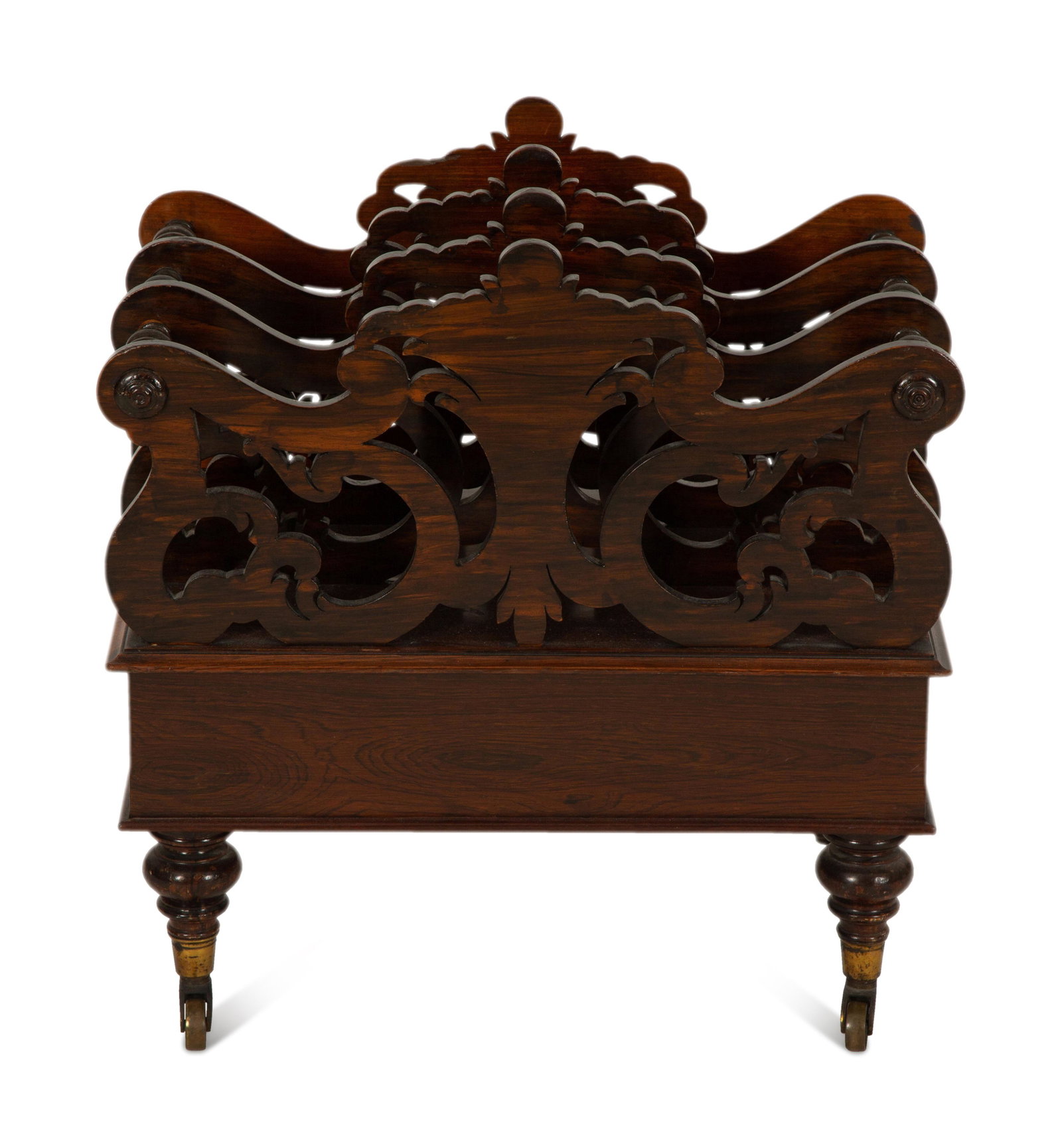 A Late Regency Carved Mahogany Canterbury: A Late Regency Carved Mahogany Canterbury Early 19th Century Height 20 3/4 x width 20 1/4 x depth 14 inches. Property from the Collection of Frances G. Scaife