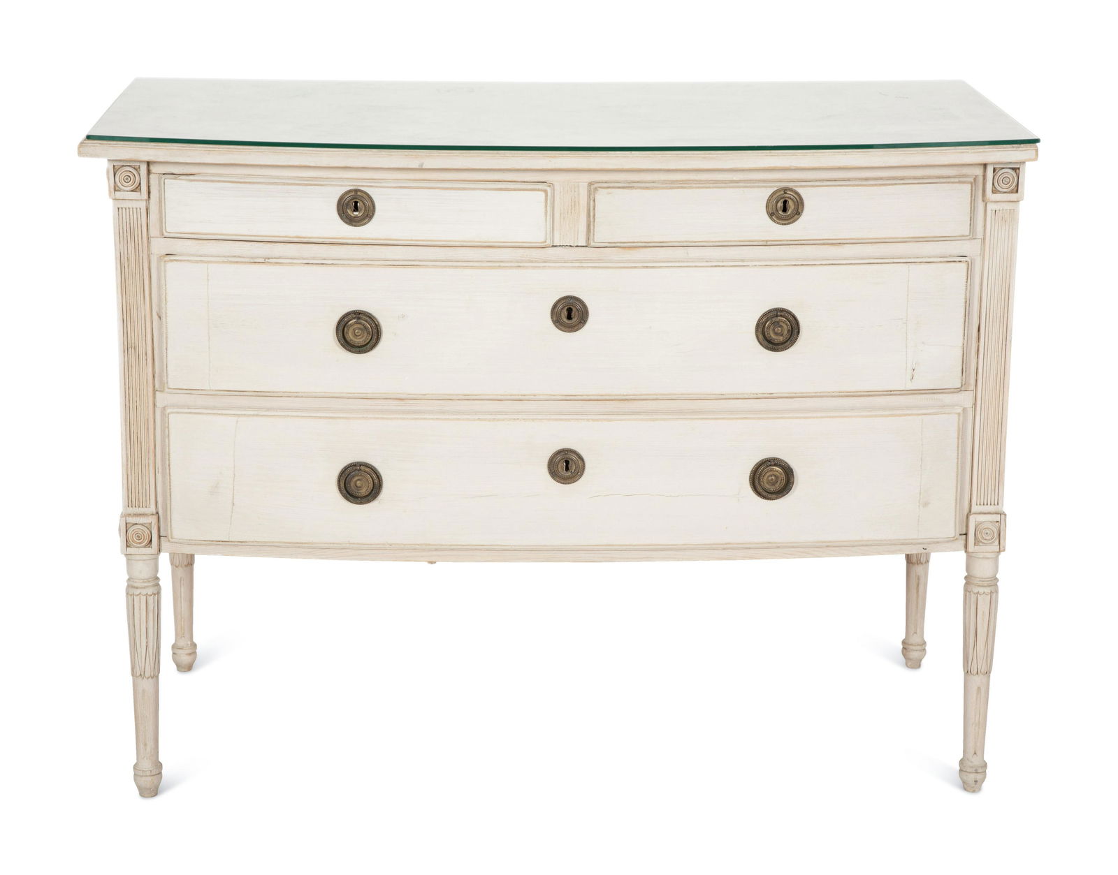 A Gustavian Style Bow Front Painted Commode (1 of 5)