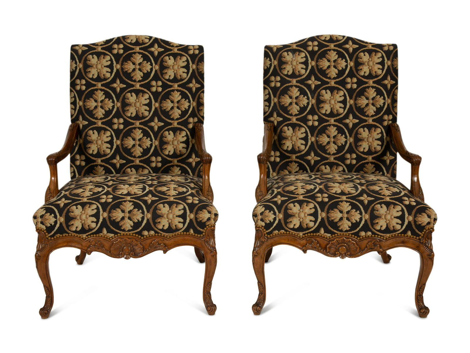 A Pair of Regence Style Upholstered Fauteuils (1 of 5)