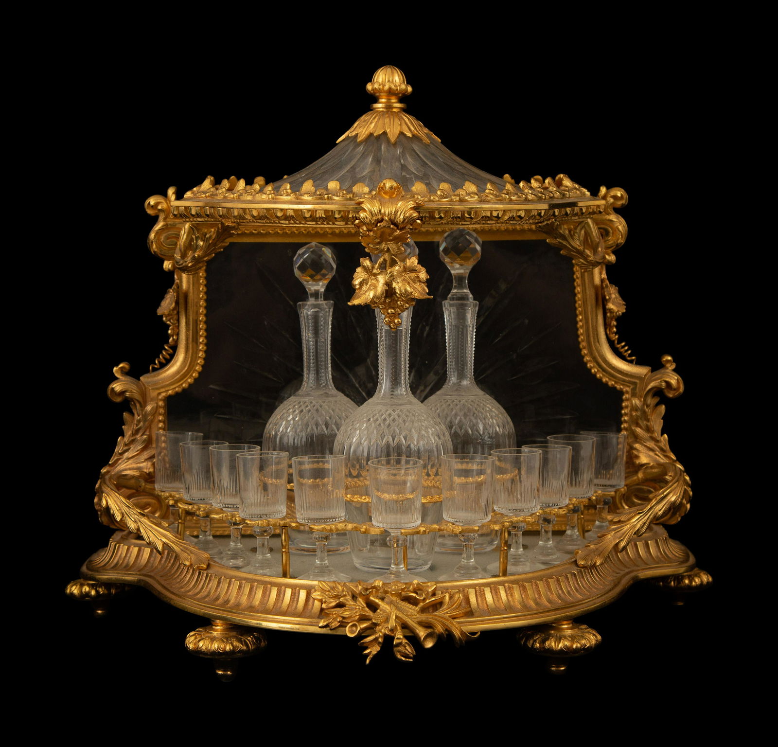 A French Gilt Bronze and Cut Glass Tantalus (1 of 6)