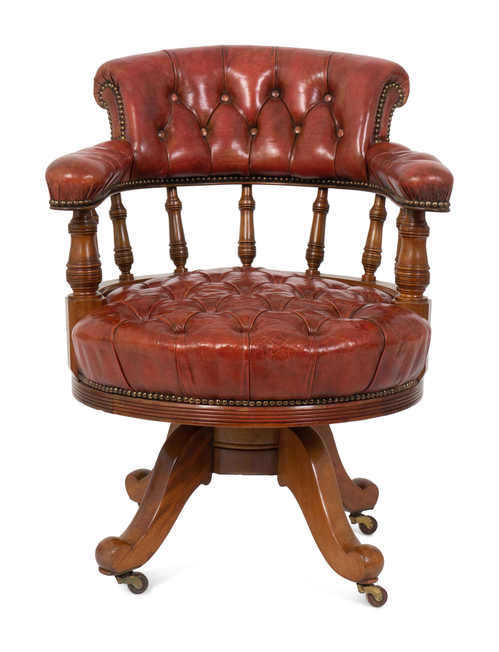 A George III Style Walnut Swivel Desk Chair   (1 of 5)