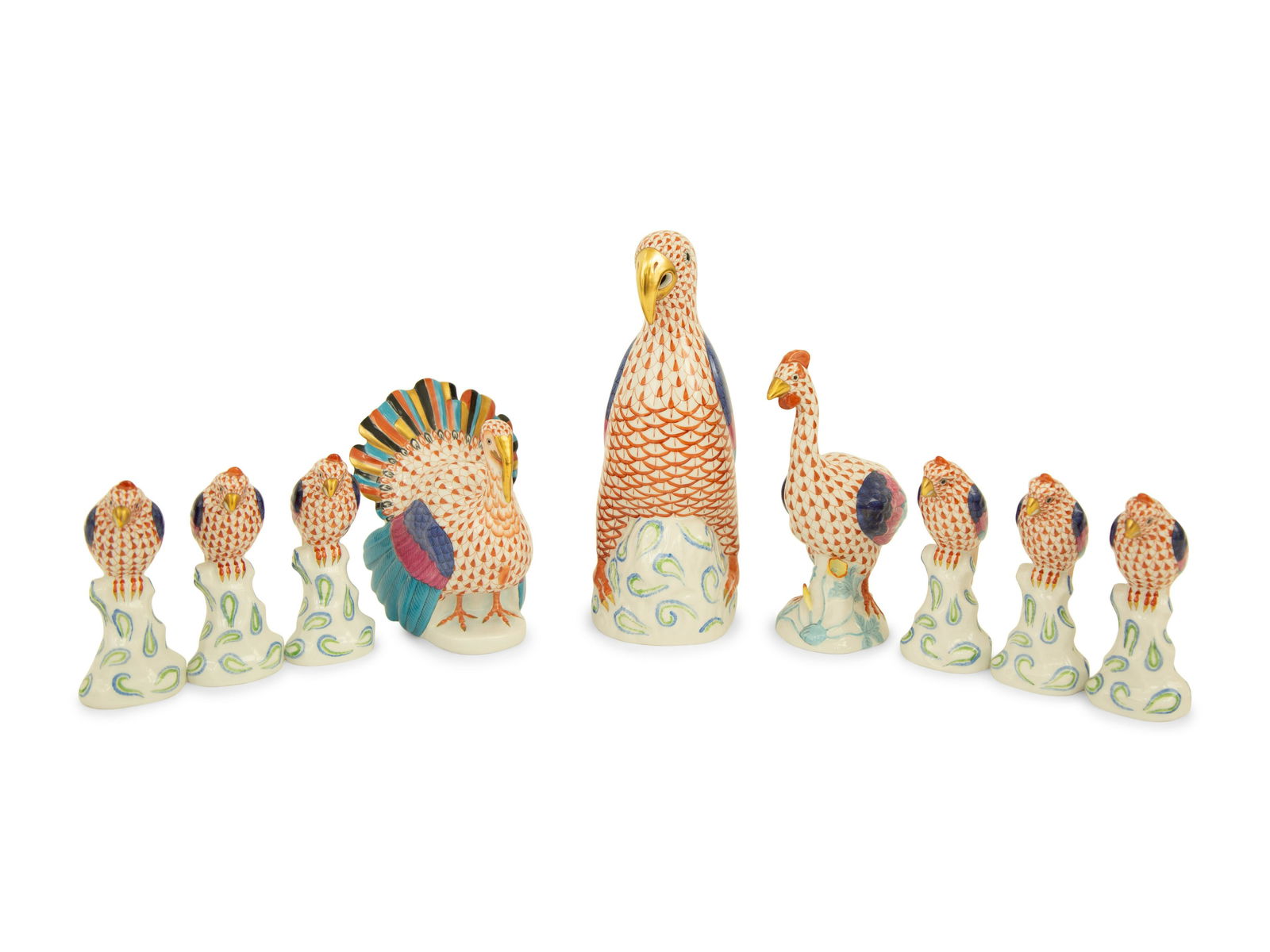 Nine Herend Porcelain Bird Figurines (1 of 5)
