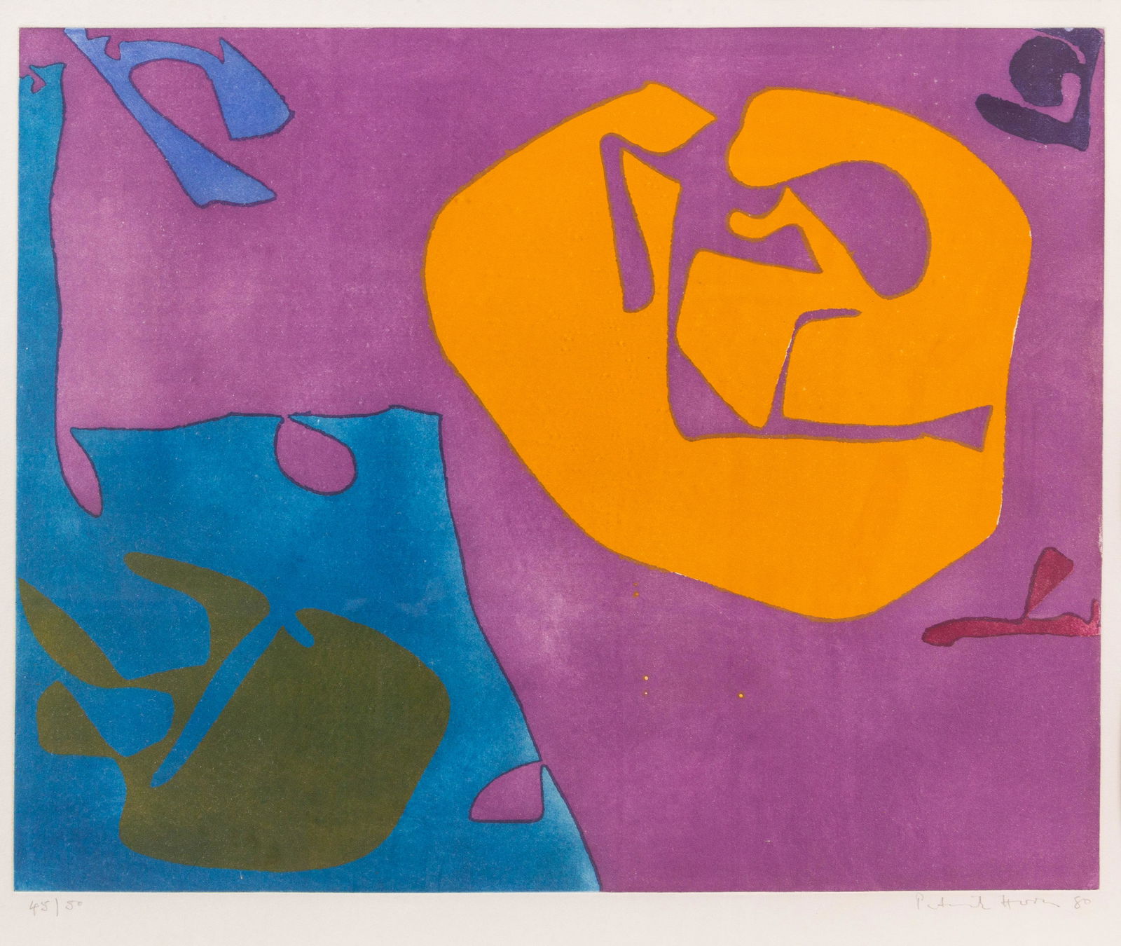 Patrick Heron (British, 1920-1999) Night Violet, 1980: Patrick Heron (British, 1920-1999) Night Violet, 1980 etching signed, dated, and numbered 45/50 in pencil 21 1/4 x 27 inches.