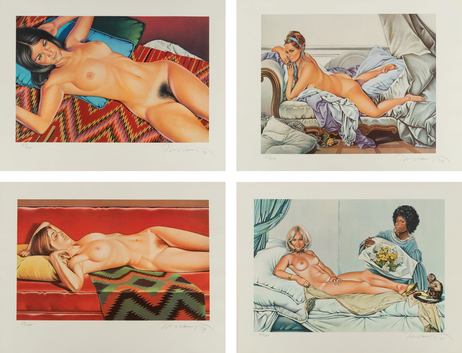 Mel Ramos (American, 1935-2018) Mel Ramos (complete portfolio of four prints with original cloth (1 of 11)