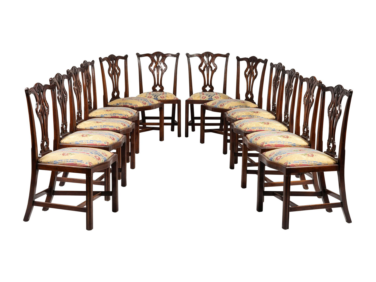 Twelve George III Style Walnut Dining Chairs (1 of 1)
