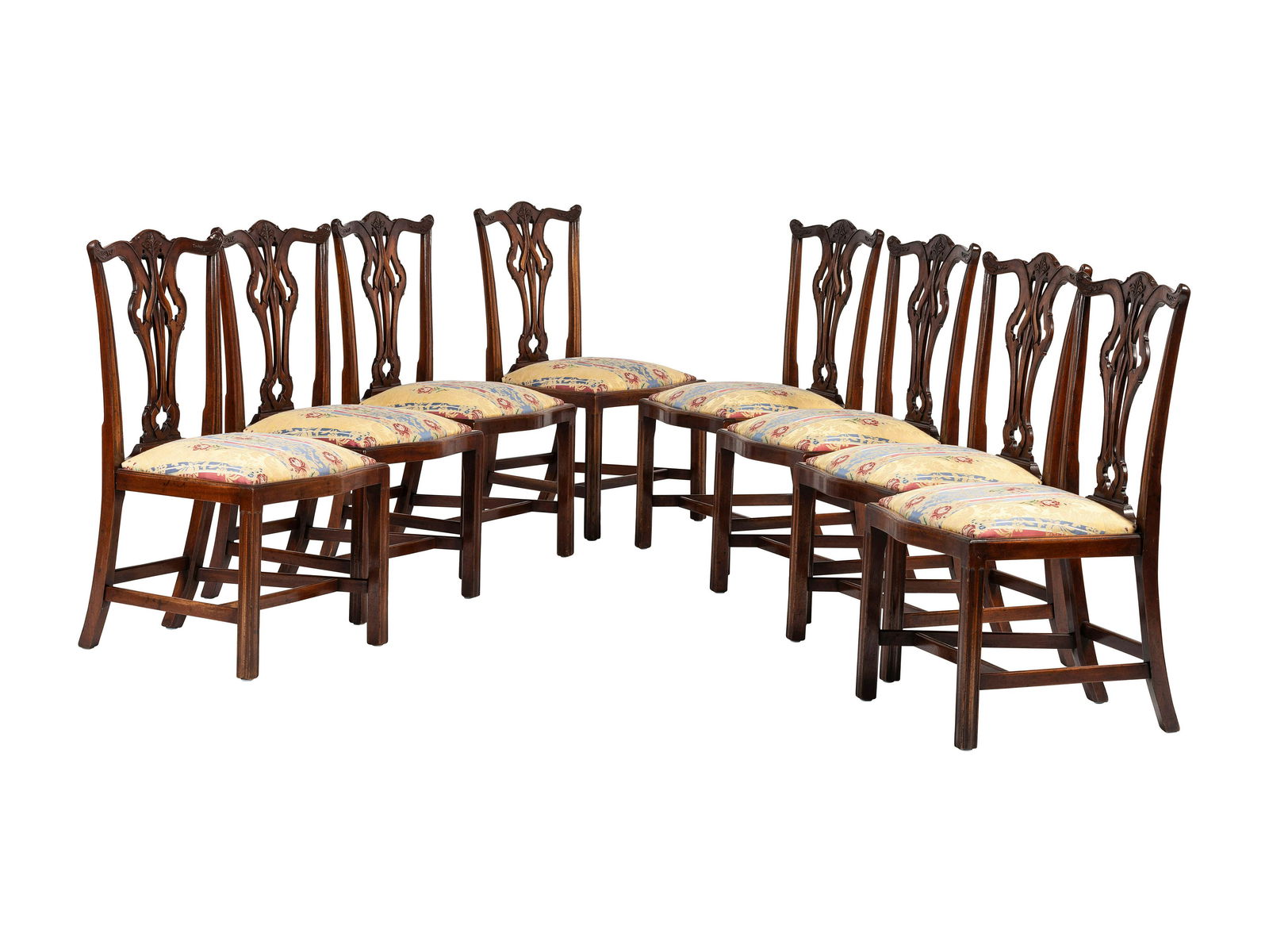 Eight George III Style Walnut Dining Chairs (1 of 4)
