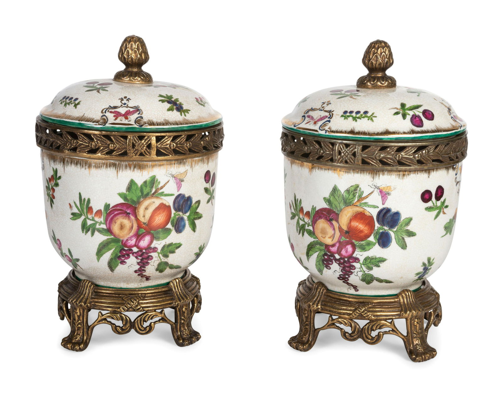 A Pair of United Wilson Gilt Metal Mounted Porcelain Urns (1 of 6)