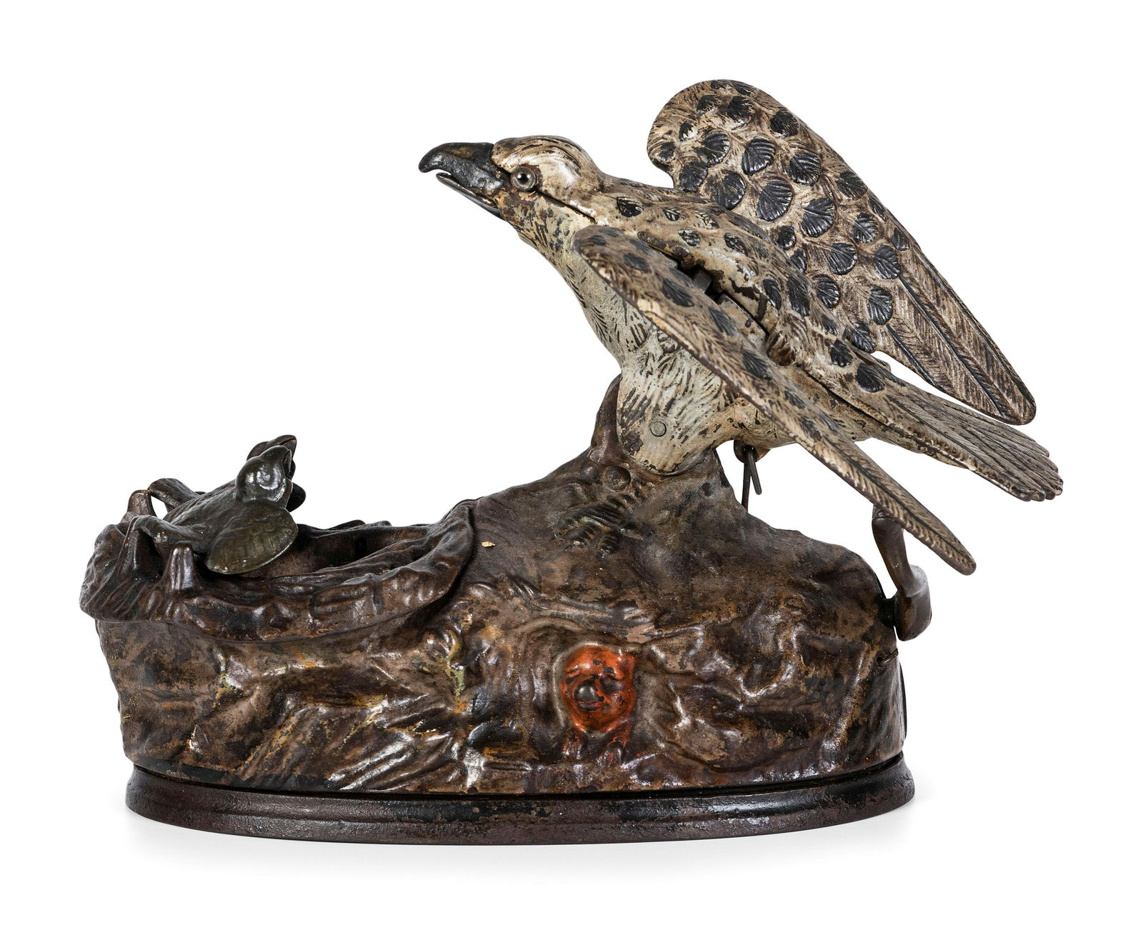 A J. and E. Stevens 'Eagle and Eaglets' Cast Iron Mechanical Bank (1 of 5)