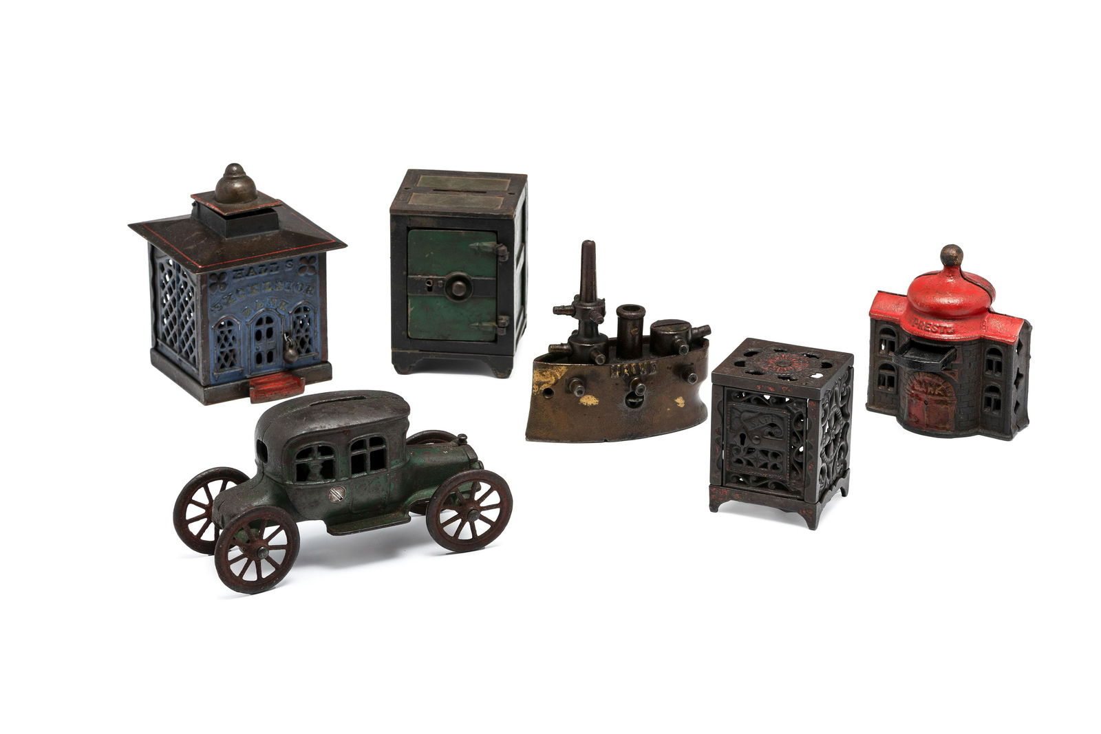 Six Cast Iron Still Banks (1 of 5)