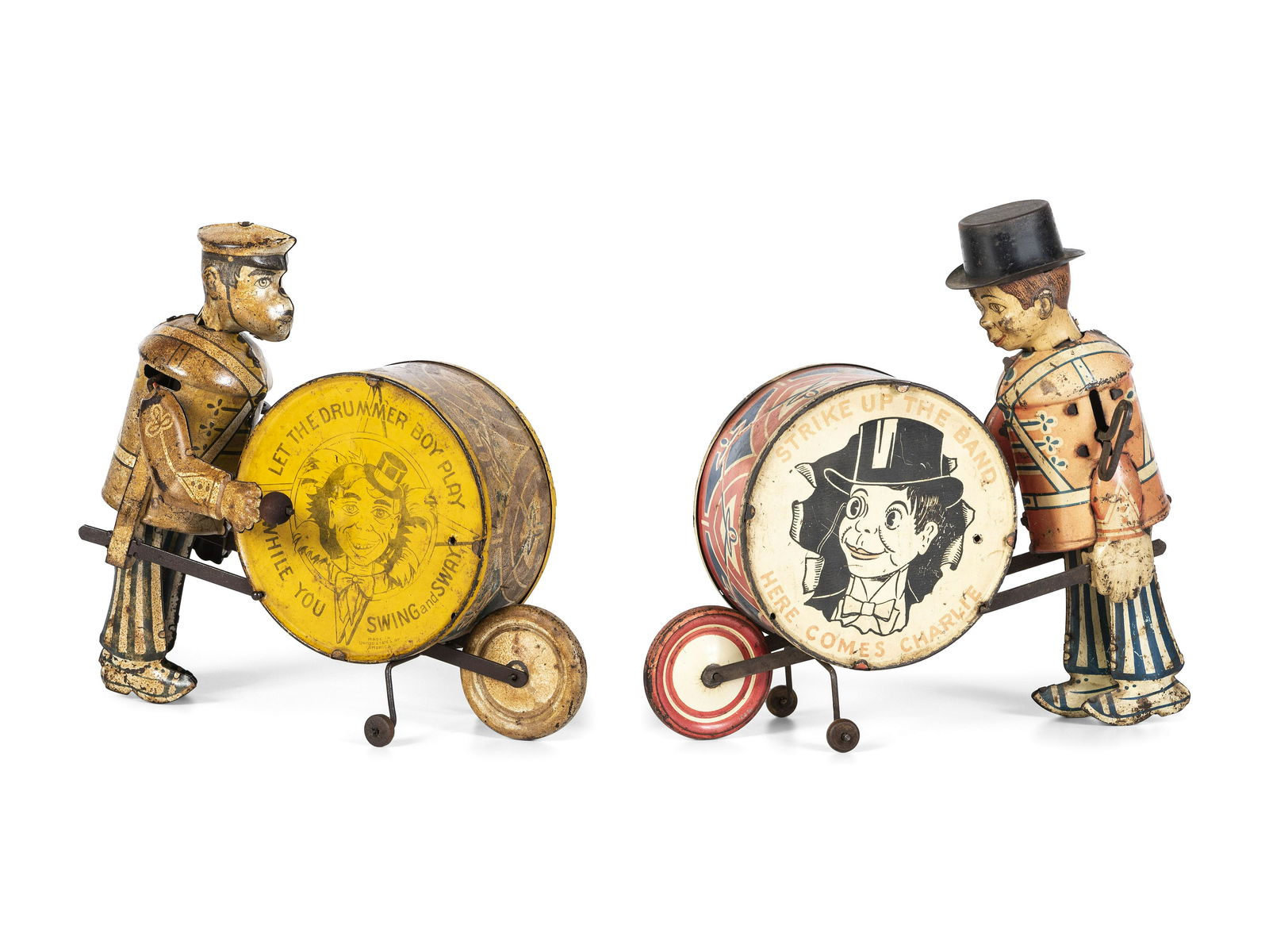 Two Marx Tin Lithograph Windup Drummers (1 of 5)