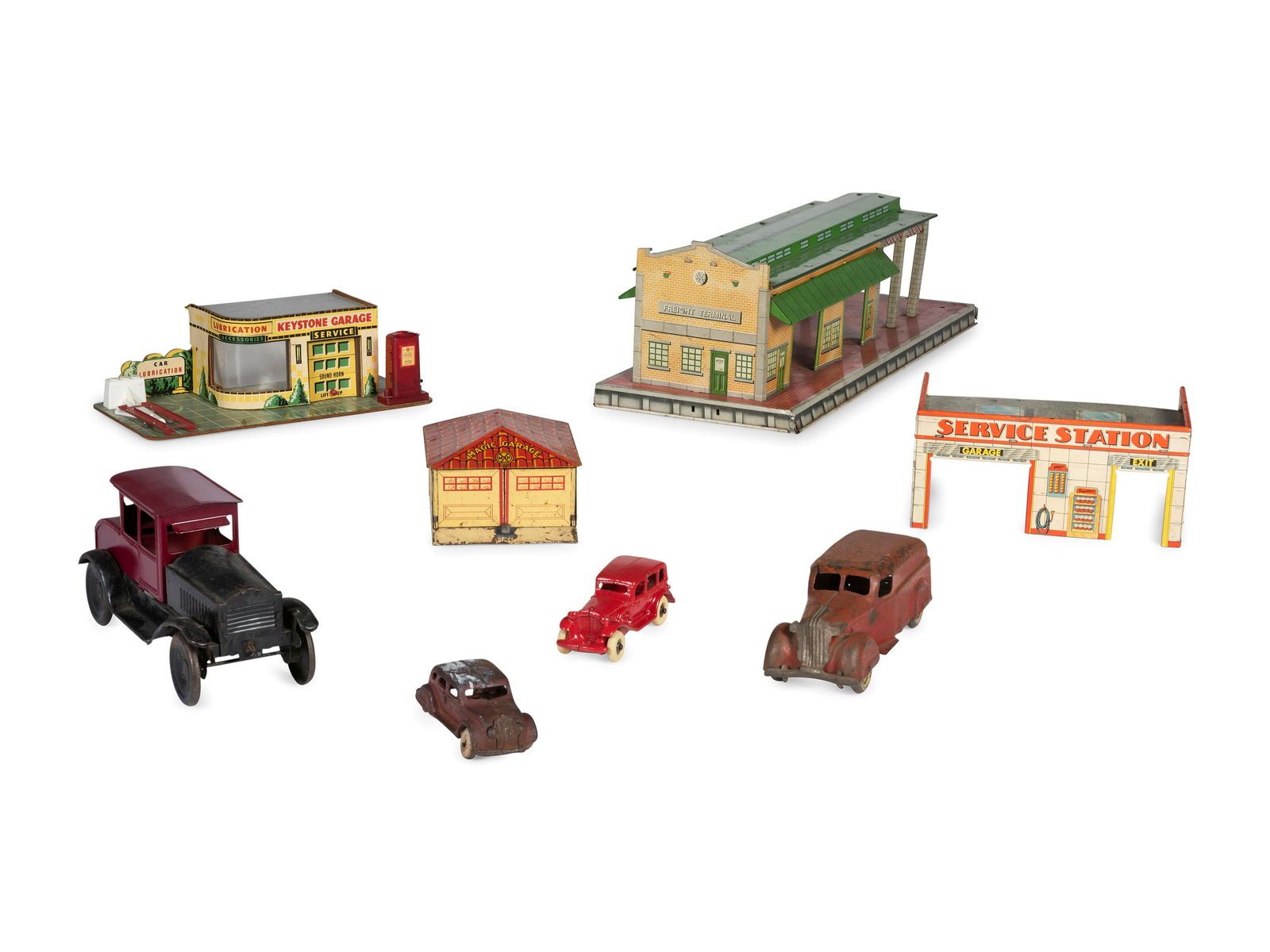 A Group of Toy Service Stations and Cars (1 of 13)