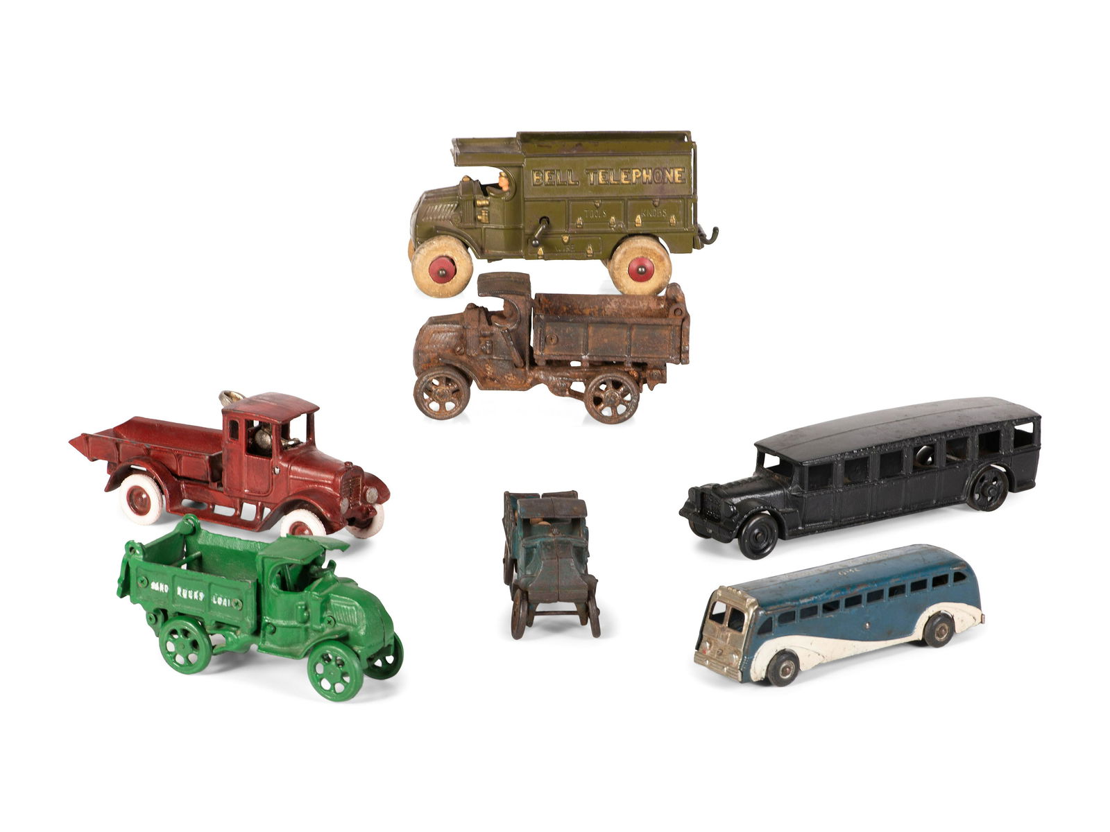Seven Painted Cast Iron Toy Vehicles (1 of 5)