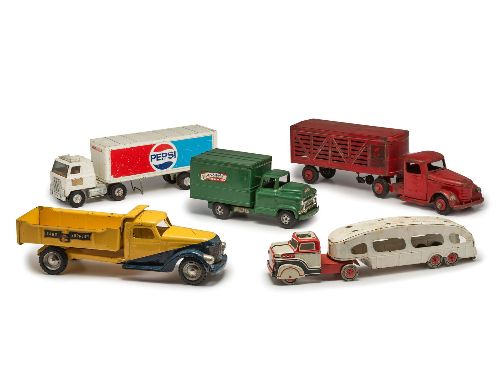 Five Pressed Metal Toy Trucks (1 of 10)