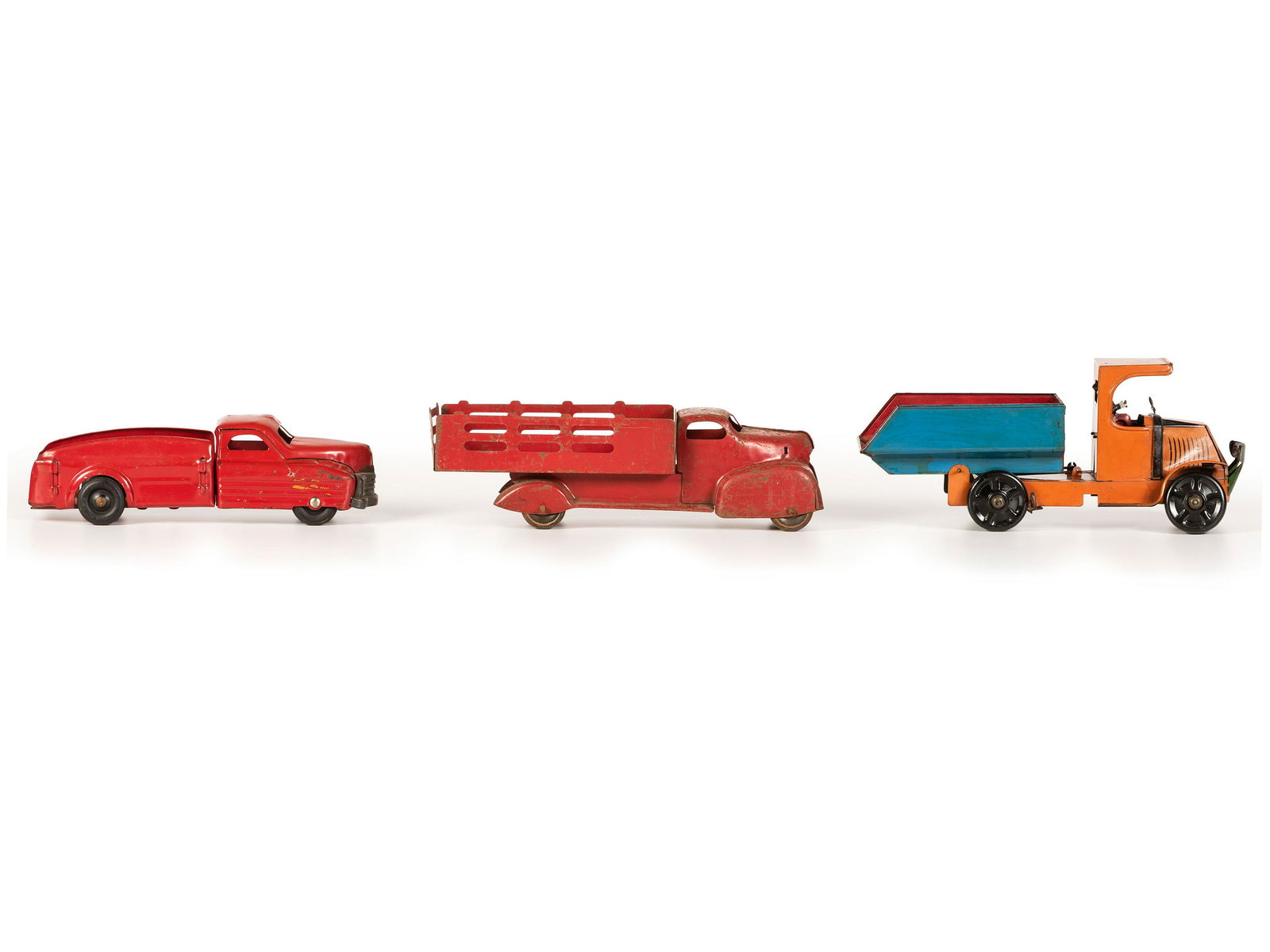 Five Tin and Pressed Steel Toy Trucks (1 of 6)