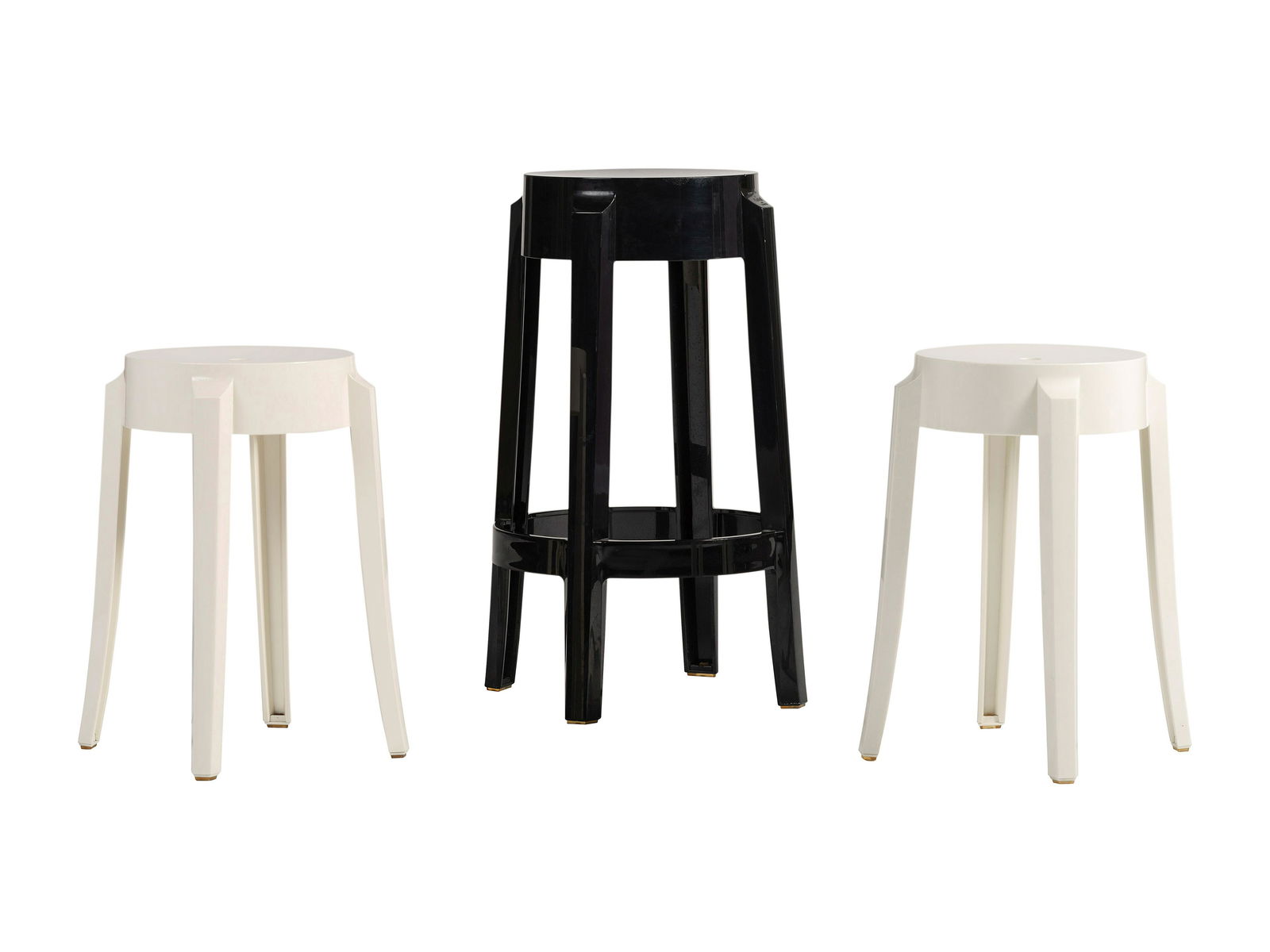 Three Kartell 'Charles Ghost' Plastic Stools (1 of 3)