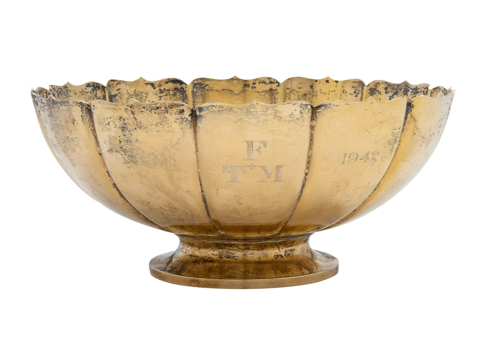 A Silver Gilt Dublin Pattern Footed Centerpiece Bowl (1 of 6)