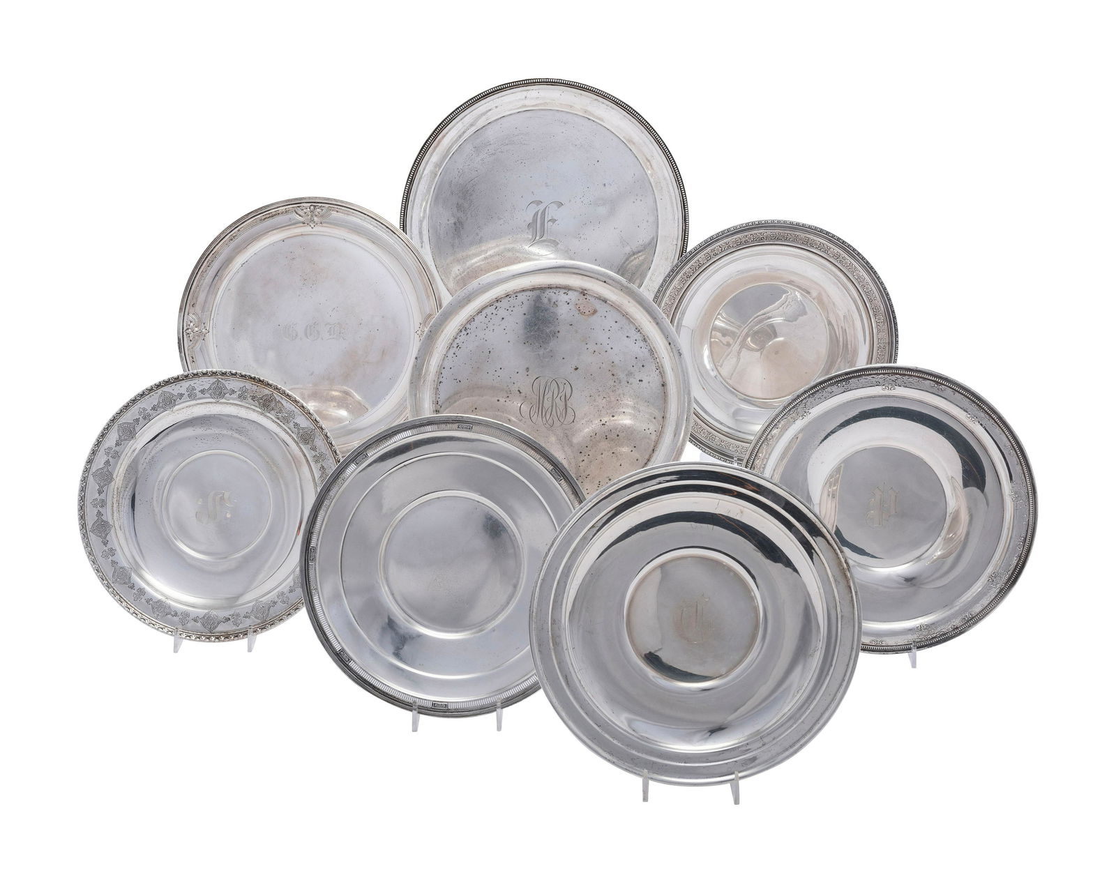 Eight American Silver Serving Trays (1 of 8)